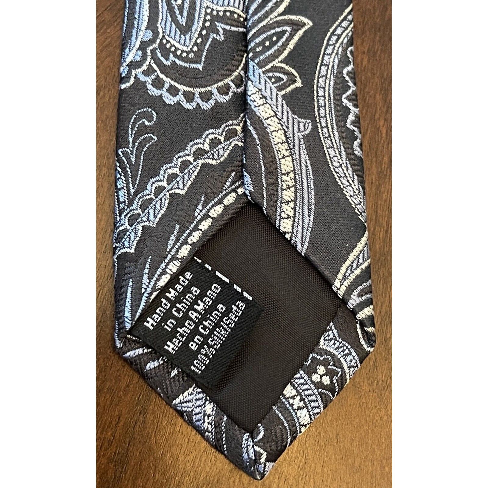 Croft & Barrow Croft & Barrow Black Blue Hand Made 100% Silk Made In China Size ONE SIZE - 7 Thumbnail