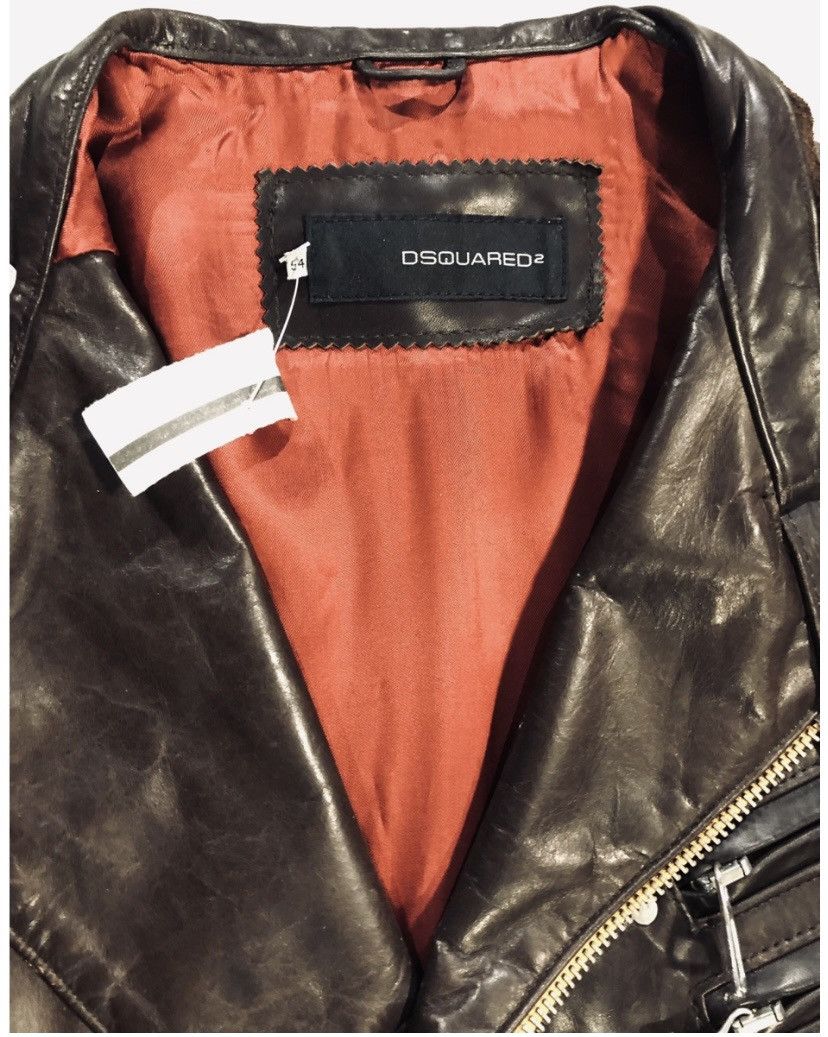 Dsquared2 Dsquared2 🇮🇹 Ovine Leather Accordion Edge Biker Jacket 54 NEW Size US L / EU 52-54 / 3 - 2 Thumbnail
