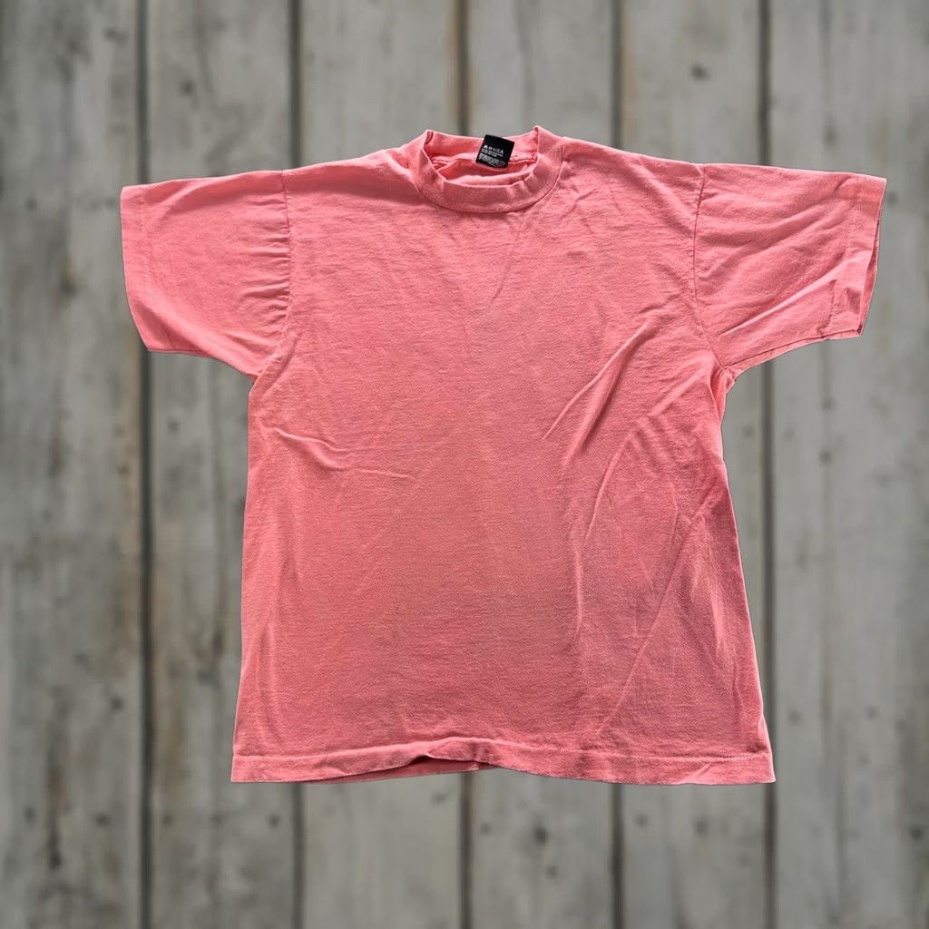 Vintage Screen Stars Best Shirt Mens L Pink Solid Crewneck Cotton Polyester Jersey T-Shirt Size US L / EU 52-54 / 3 - 1 Thumbnail