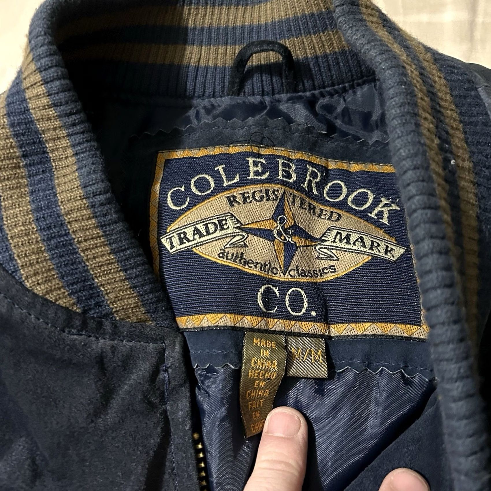 Vintage VINTAGE Colebrook Suede Varsity Jacket M Blue 90s Mens Jacket Size US M / EU 48-50 / 2 - 4 Thumbnail