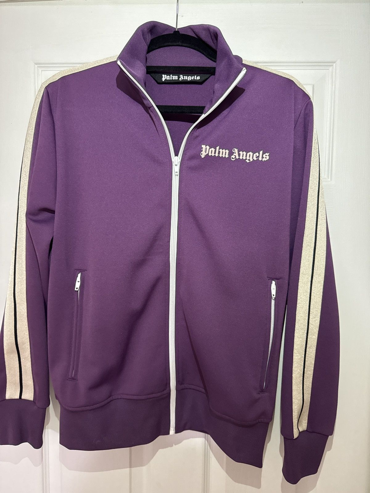 Palm Angels Palm Angels Track Jacket Burgundy Off White Size US M / EU 48-50 / 2 - 1 Thumbnail