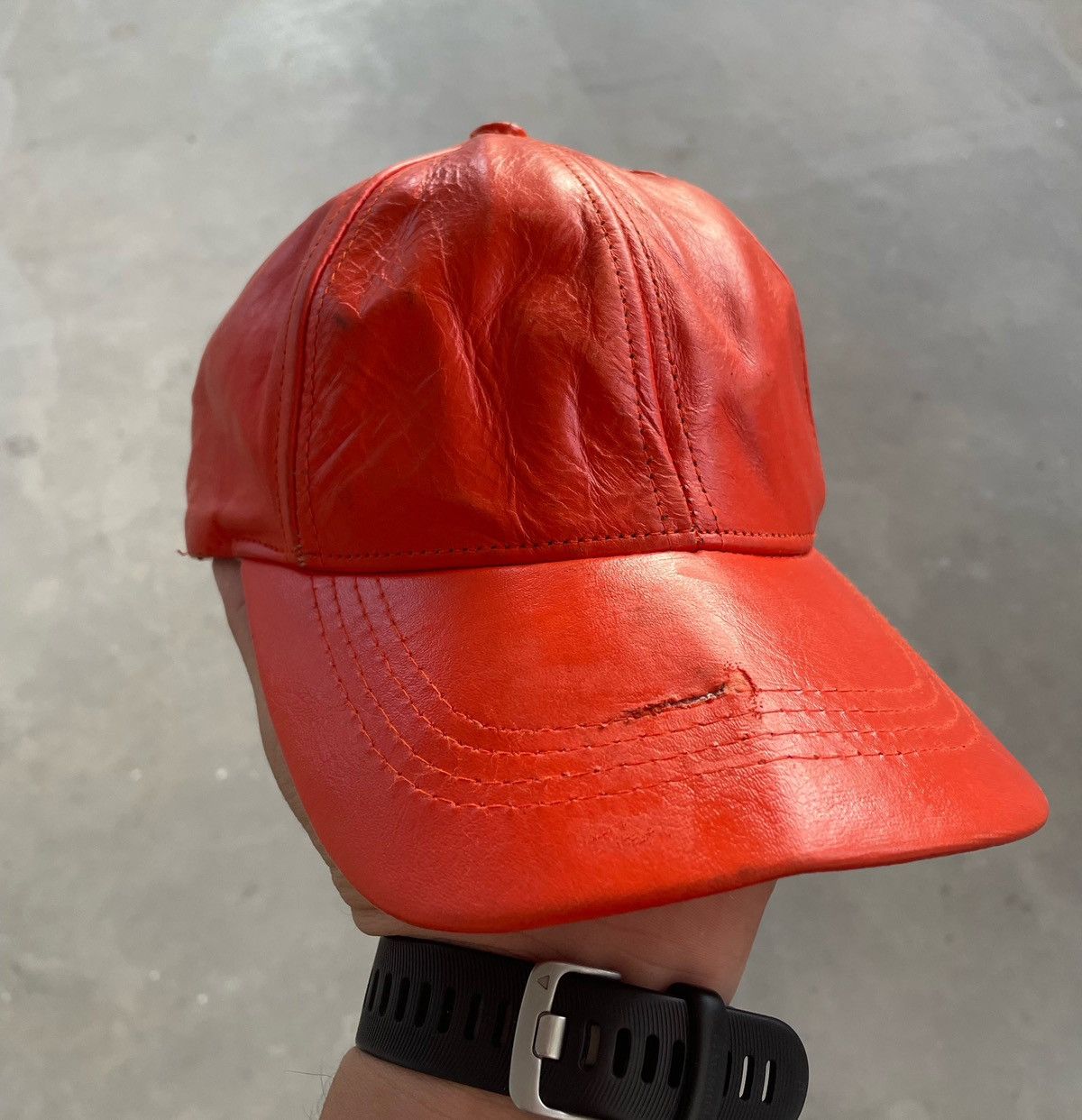 Genuine Leather × Vintage GENUINE LEATHER CAP MADE IN USA Size ONE SIZE - 2 Thumbnail