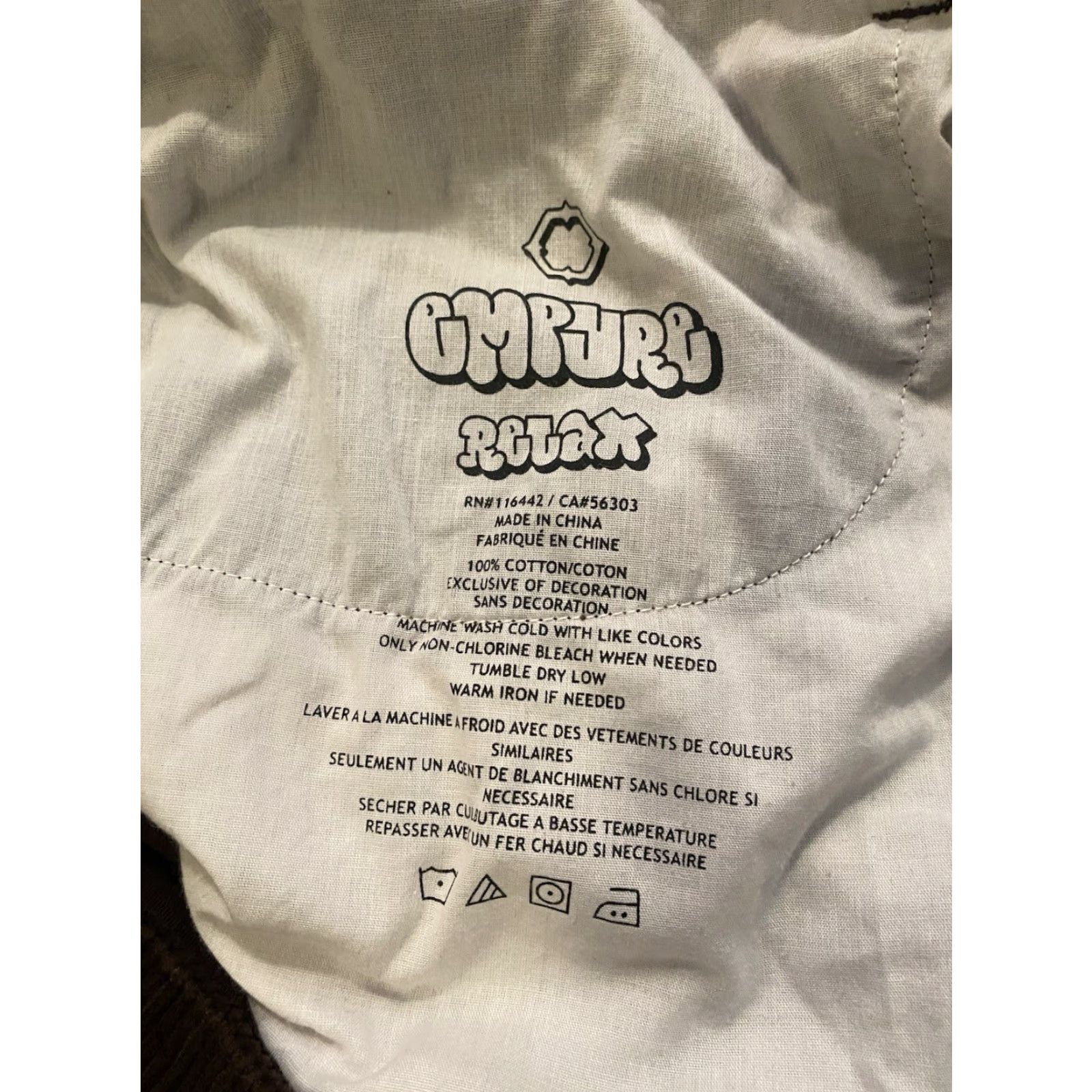 VINTAGE Empyre Corduroy Pants Baggy Relaxed 90s Grunge Men’s 36x30 Wide-Leg 90s Grunge Cotton Brown Logo Pocket ZIP Button