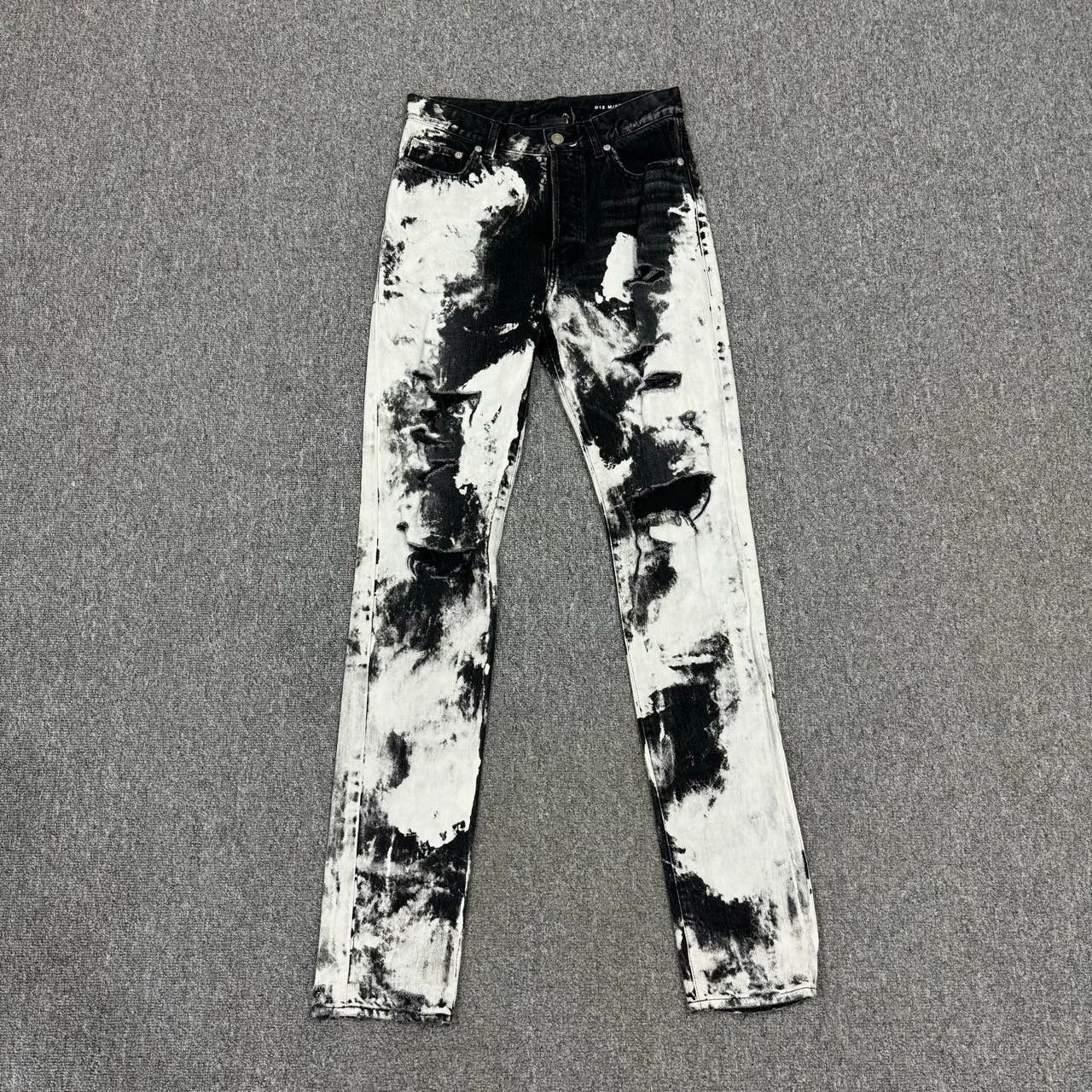 Saint Laurent Paris Saint Laurent Paris Washing knife cuts and damages jeans Size US 29 - 1 Thumbnail