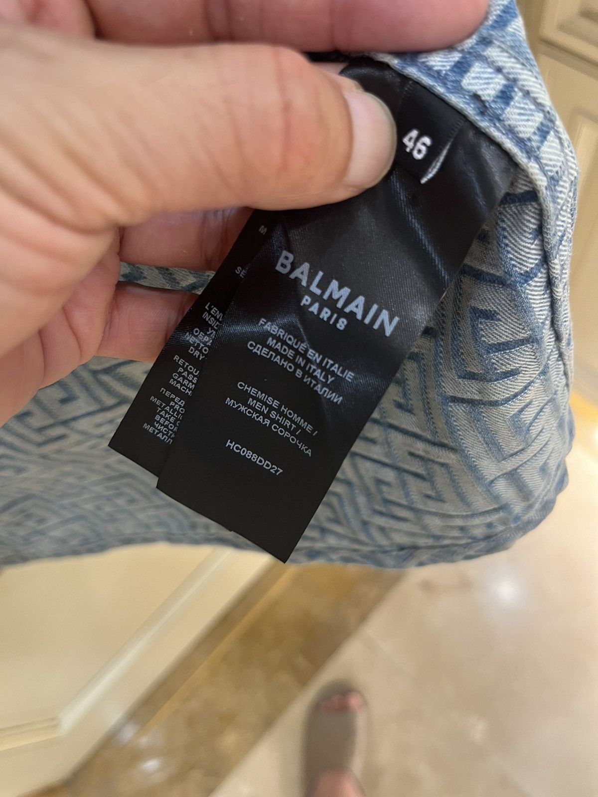 Balmain Monogram Denim overshirt size 46 Size US S / EU 44-46 / 1 - 14 Thumbnail