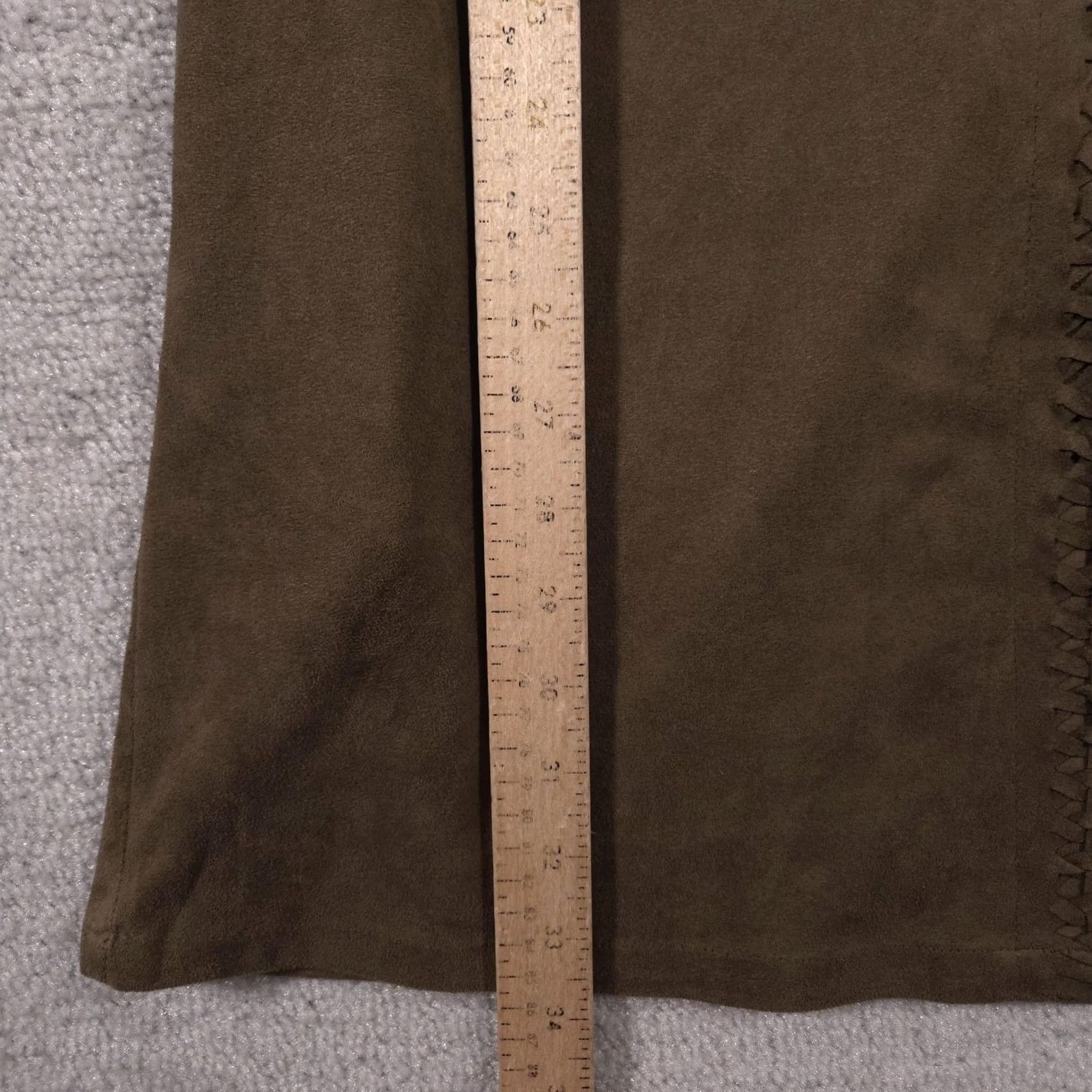 Vintage KLd Signature Dress Womens Large Brown Faux Suede Short Sleeve Shift Made USA Size 36" / US 14 / IT 50 - 7 Thumbnail