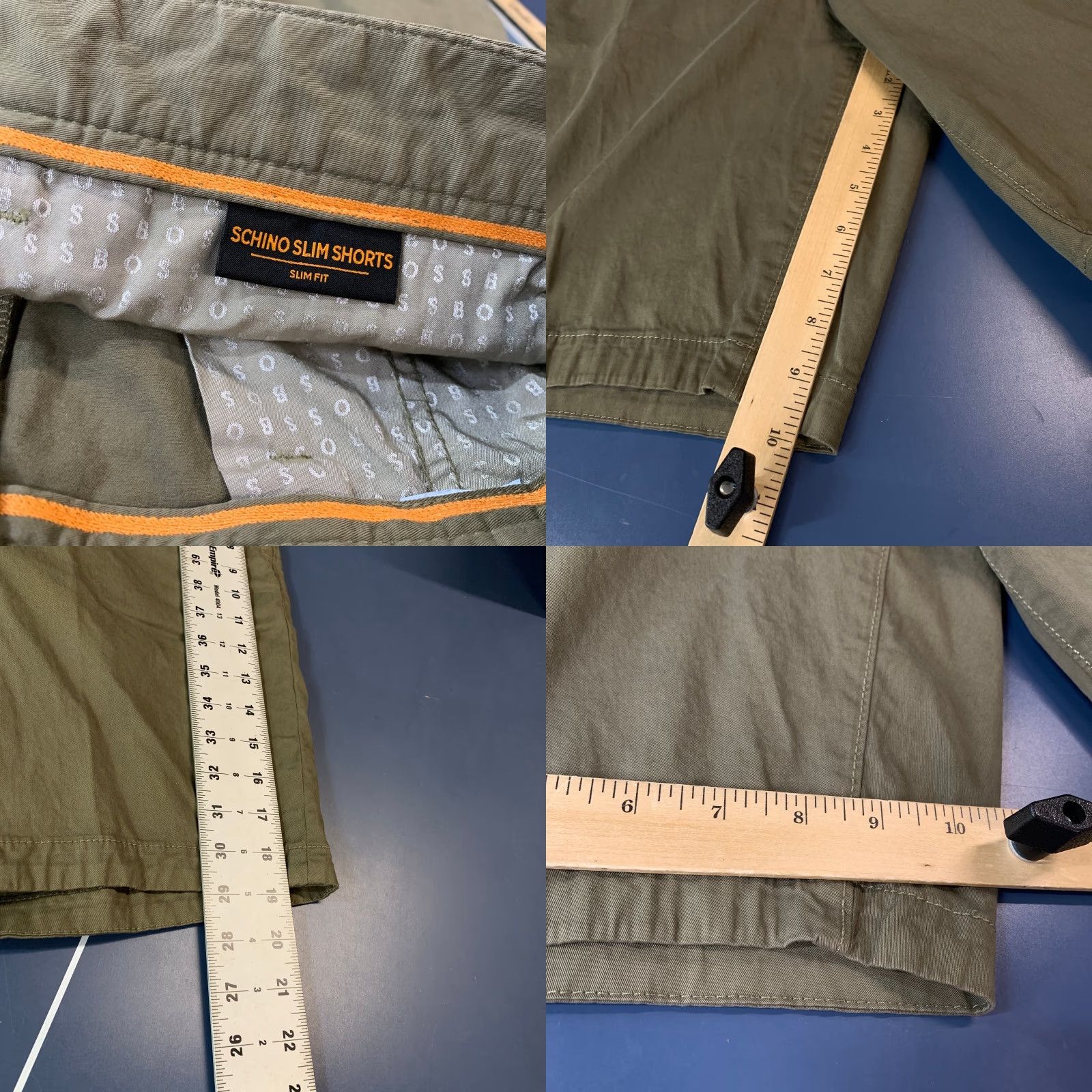 Hugo Boss HUGO BOSS Chino Shorts Mens 36x10 Brown Slim Cotton Casual Zip Pockets Size US 36 / EU 52 - 8 Thumbnail