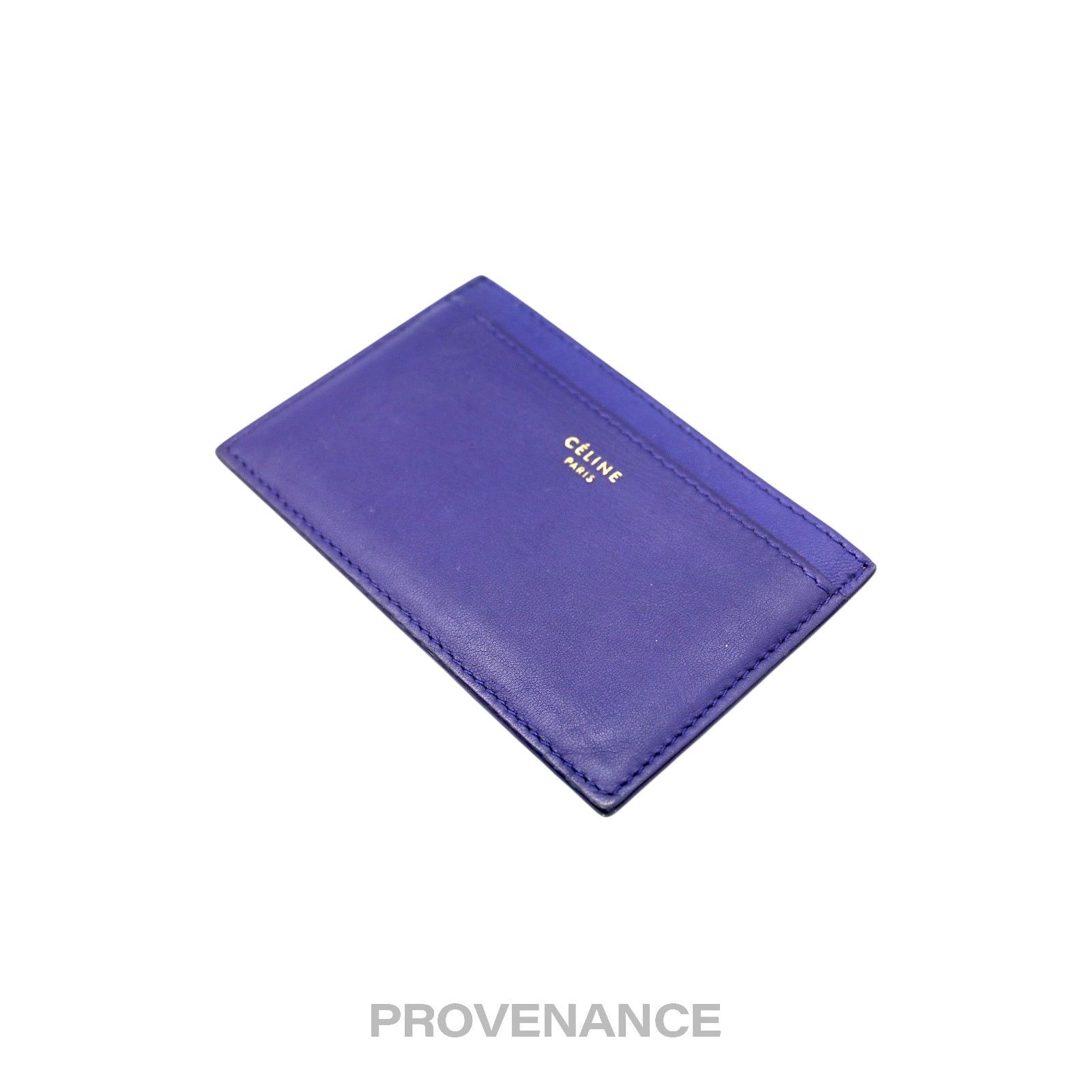 Celine 🔴 Celine Logo Card Holder Wallet - Two-Tone Blue Tan Size ONE SIZE - 3 Thumbnail