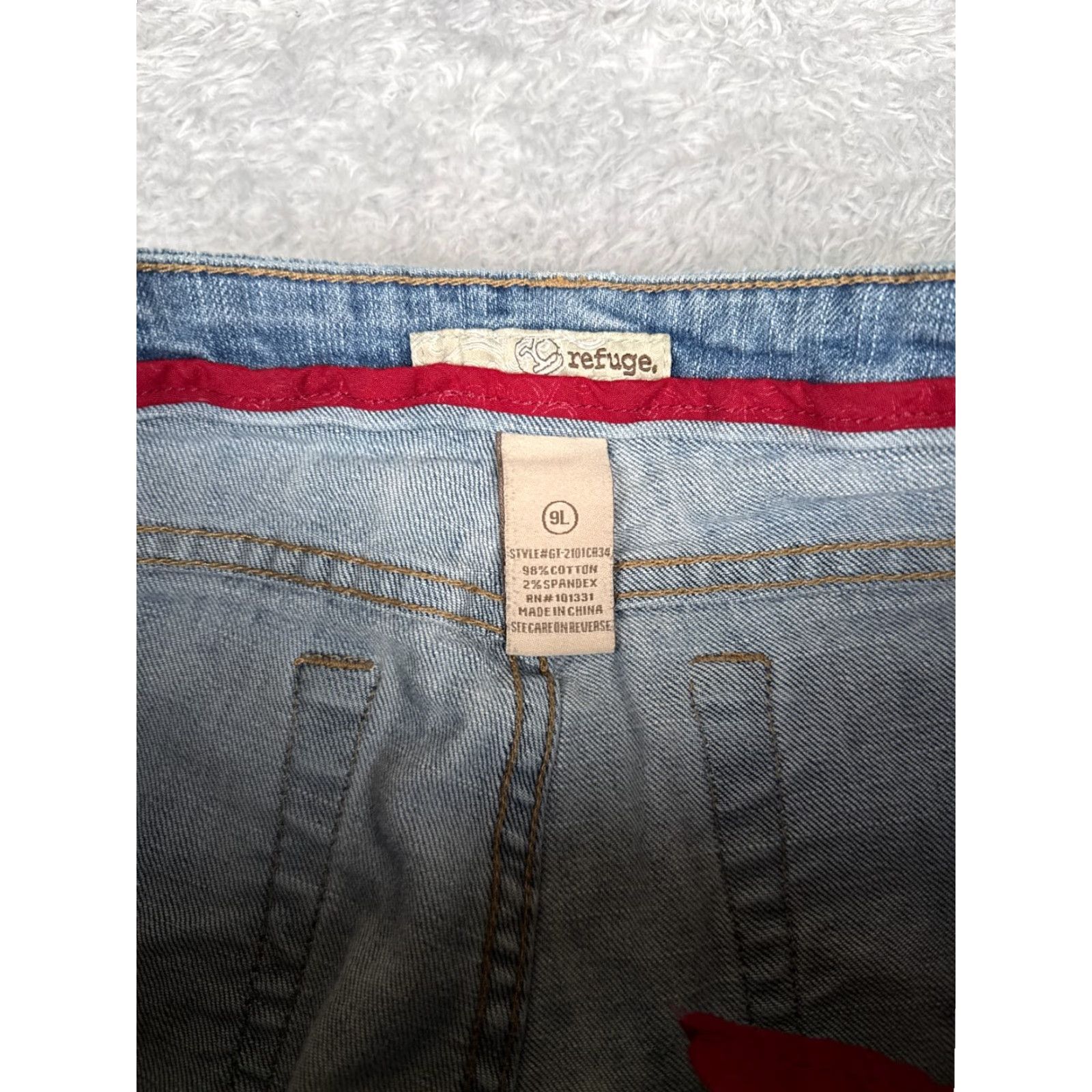 Vintage Refuge Jeans Juniors 9 L Blue Denim Flared Low Rise 28x32 Women's Size 30" / US 8 / IT 44 - 6 Thumbnail