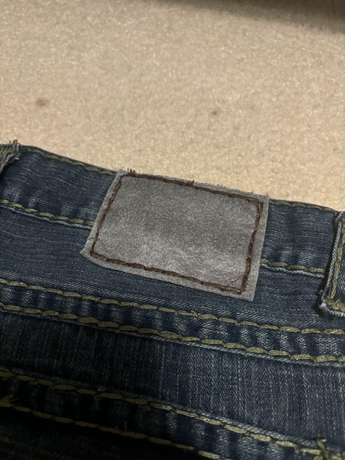 True Religion True Religion Joey Green Horseshoe Stitch Jeans Size US 36 / EU 52 - 4 Thumbnail