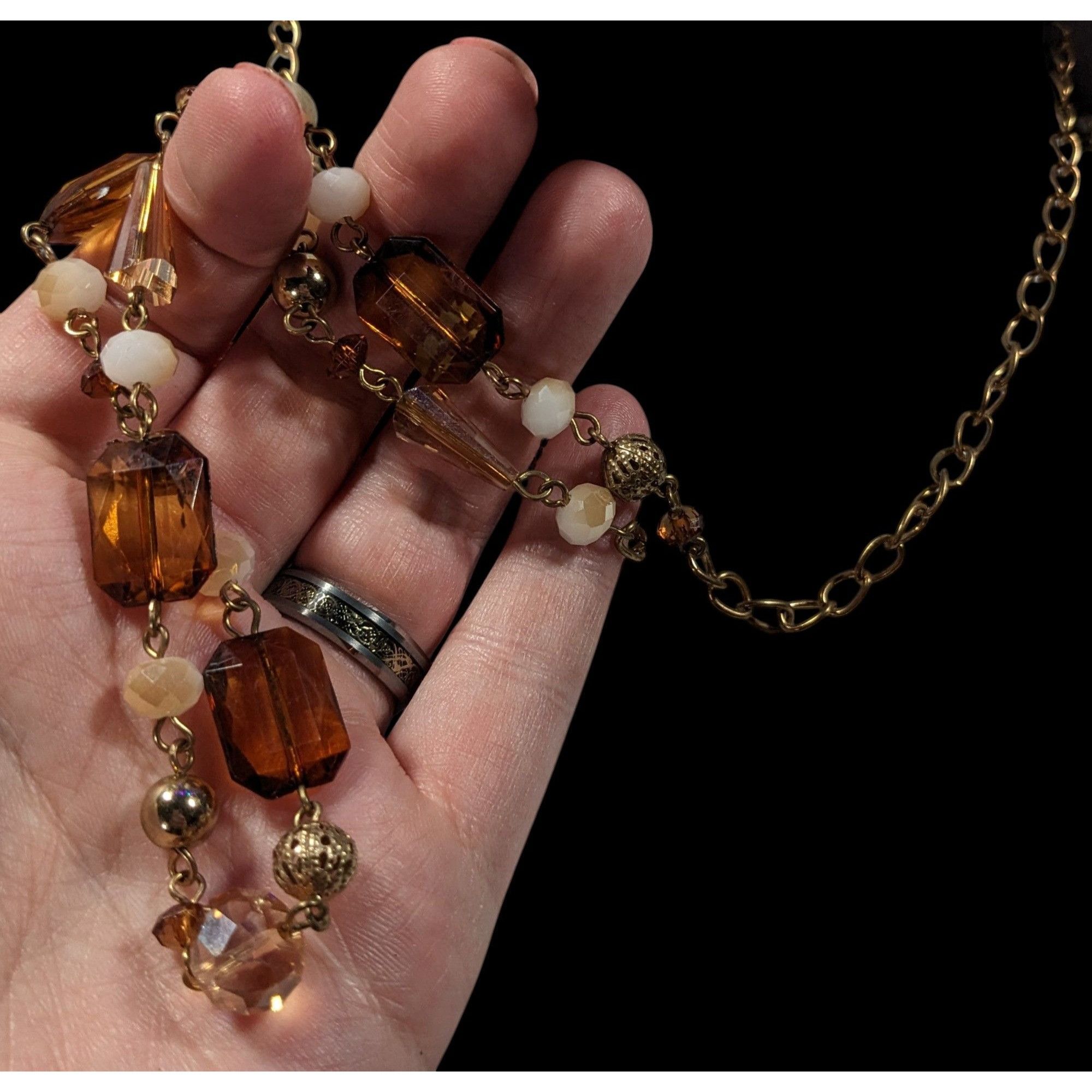 Other Retro Glam Honey Glass Beaded Chain Necklace Size ONE SIZE - 5 Thumbnail