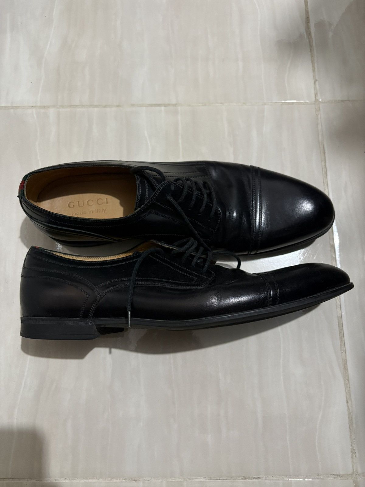 Gucci GUCCI RAVELLO OXFORD LEATHER BLACK SHOES Size US 9.5 / EU 42-43 - 2 Thumbnail
