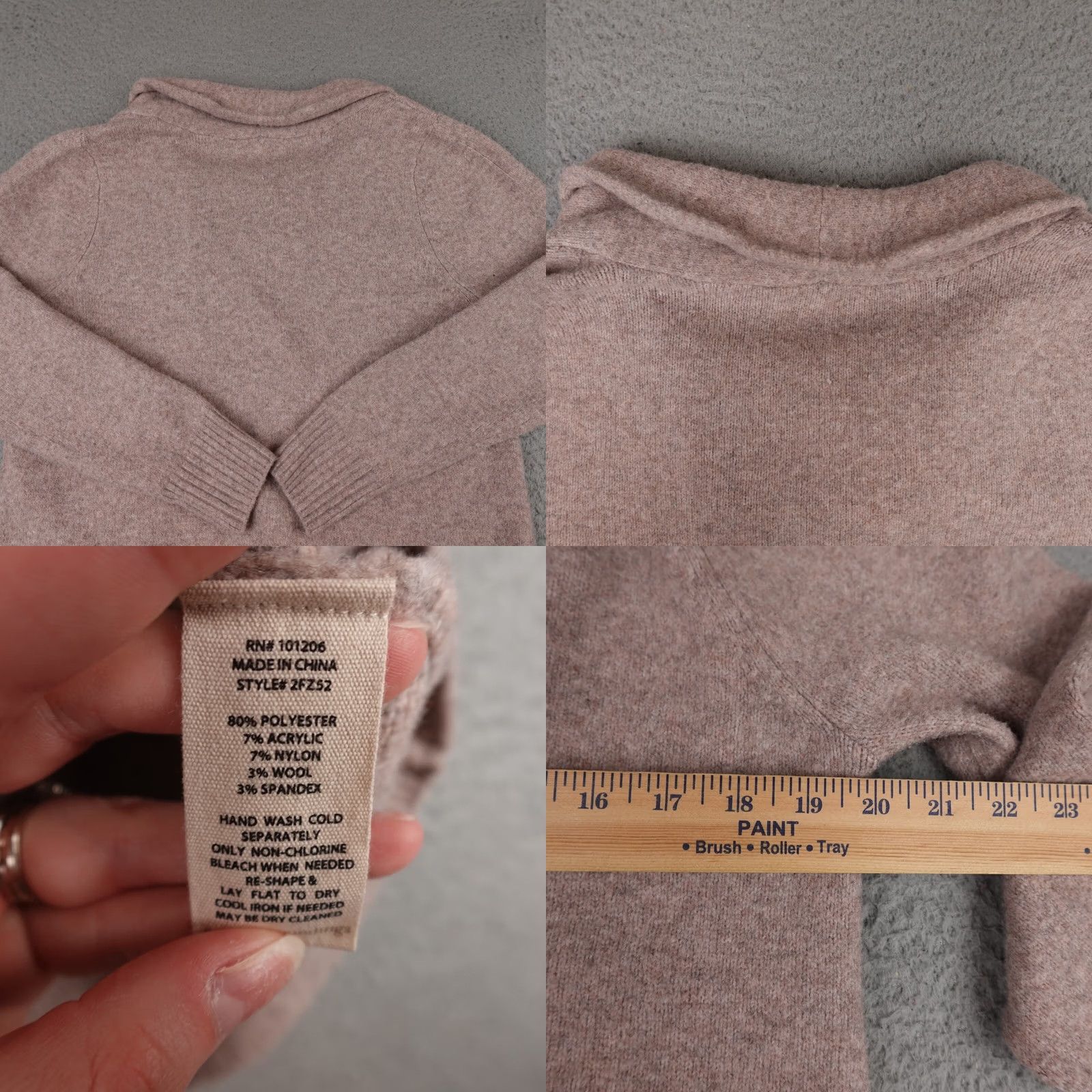 Soft Surroundings Soft Surroundings Meera Sweater Womens M Brown Collared V-Neck Pullover Size M / US 6-8 / IT 42-44 - 8 Thumbnail