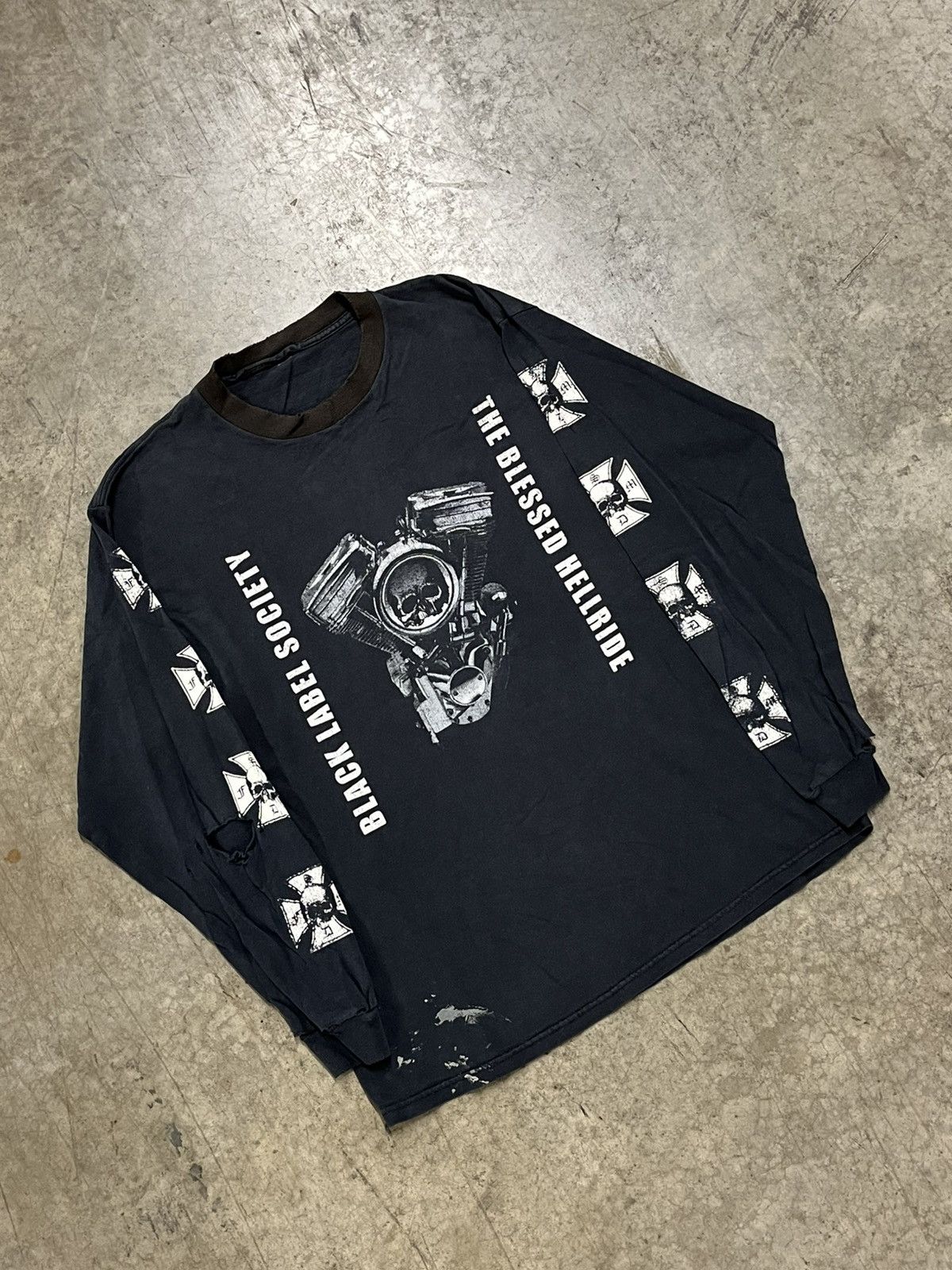 Band Tees × Vintage Vintage faded and thrashed black label society longsleeve Size US XL / EU 56 / 4 - 1 Thumbnail