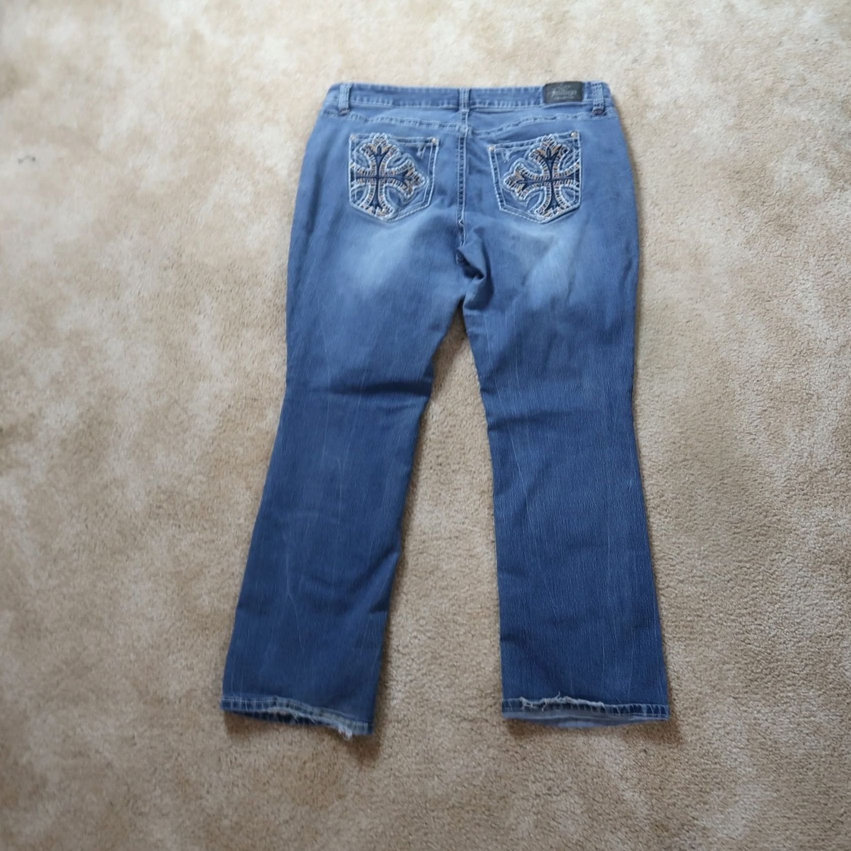 Denime Love Indigo Bootcut Jeans Women's 18W Blue Denim Stretch Pants Mid Dirt Blue? Size 40" / US 18 - 6 Thumbnail