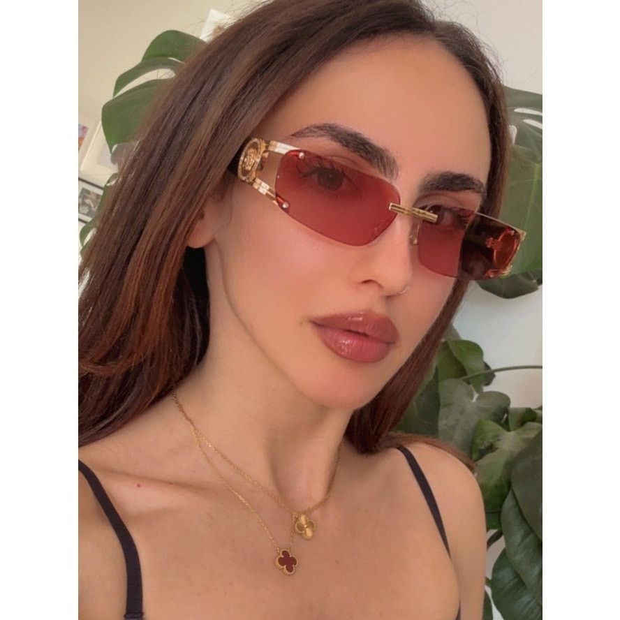 Versace NEW Versace VE2291 Medusa Slim Sunglasses in Havana Red Size ONE SIZE - 1 Thumbnail