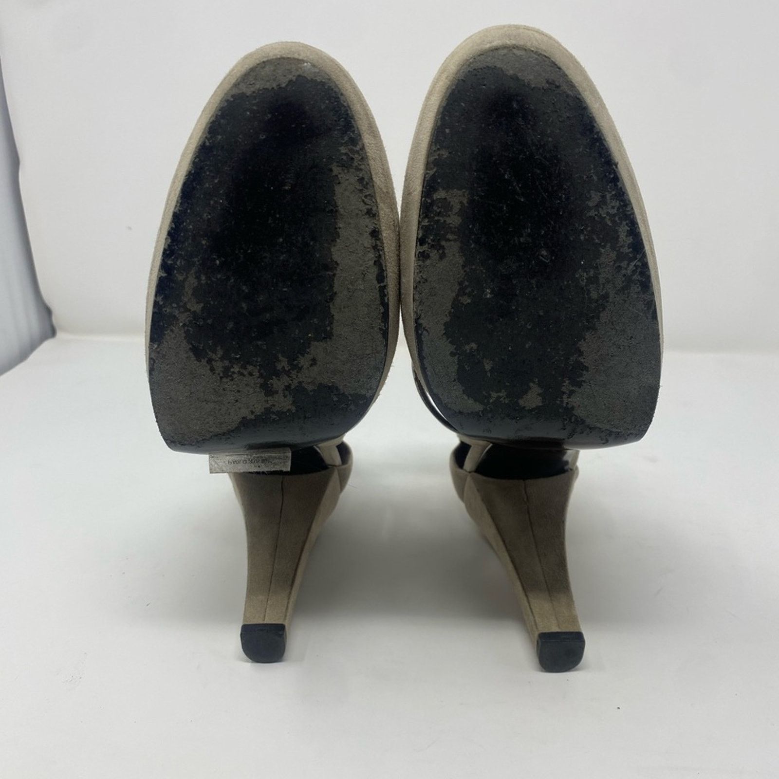 Designer MaxMara Women Suede Chunky Booties Pumps Gray SZ. 9.5 Size US 9.5 / IT 39.5 - 5 Thumbnail