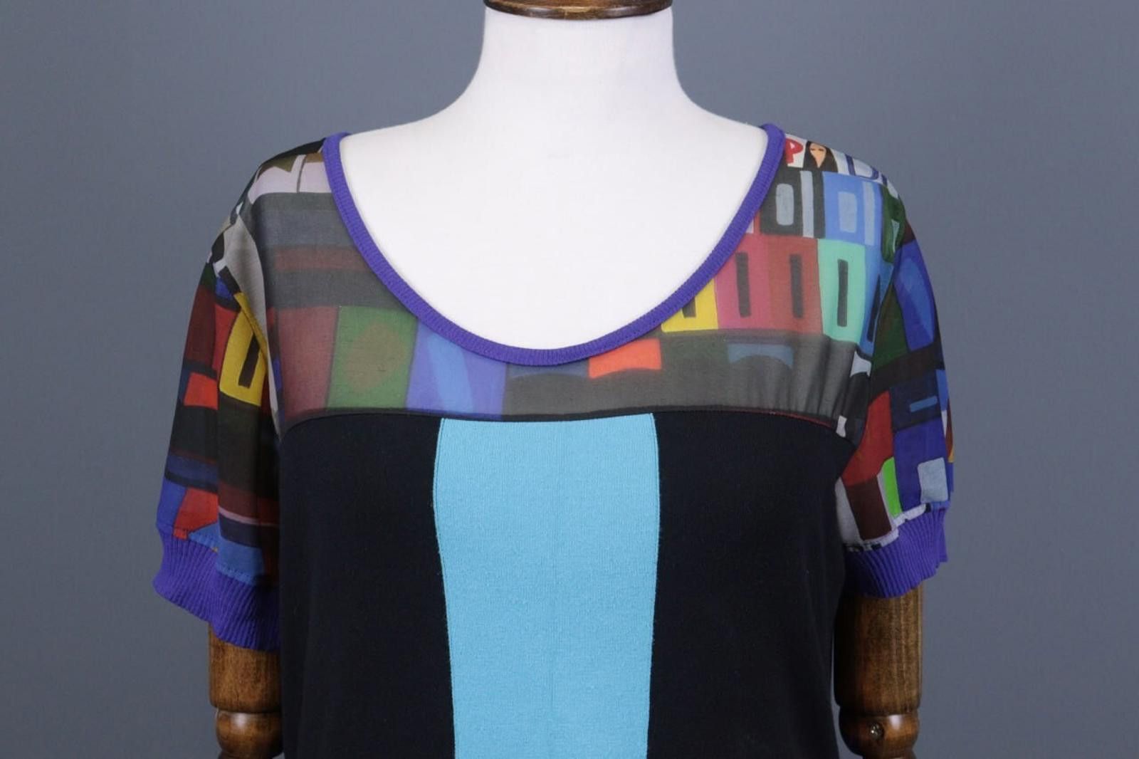 Designer Aventures des Toiles Multicolor Printed A-Line Dress Size M / US 6-8 / IT 42-44 - 3 Thumbnail