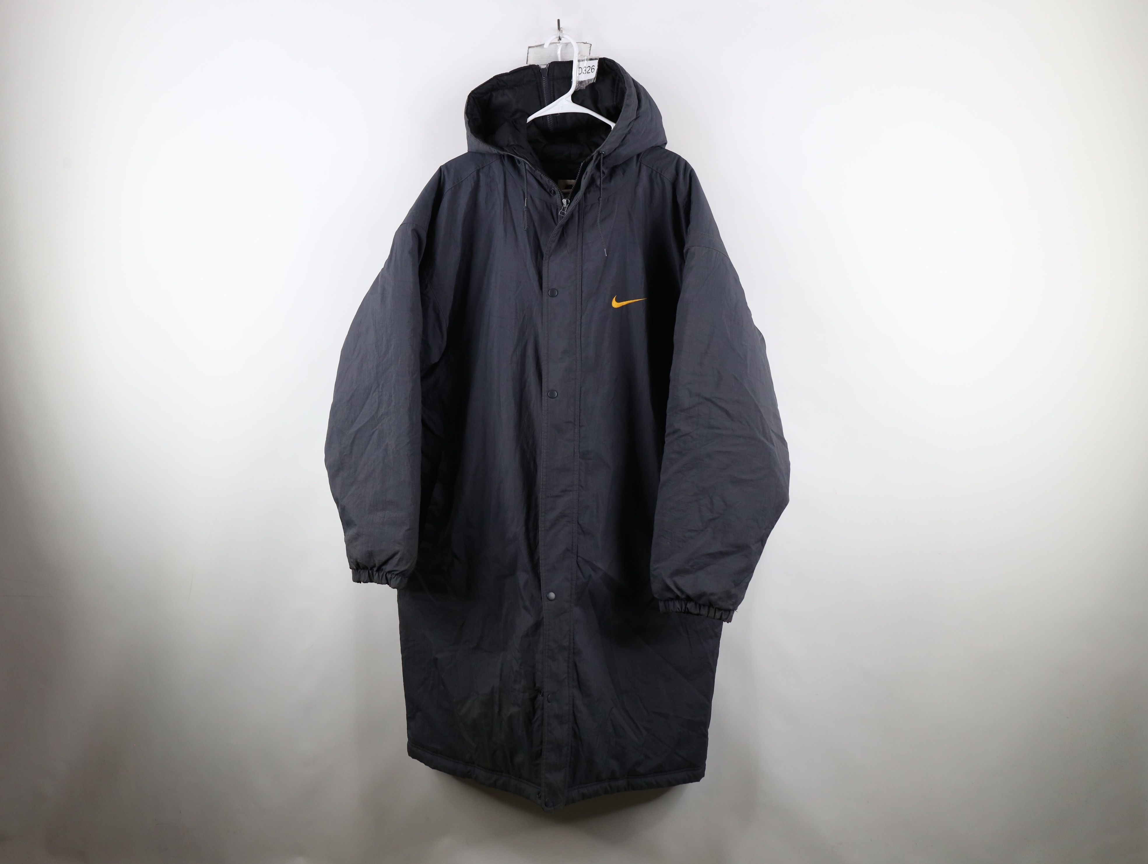 Nike × Vintage Vintage 90s Nike Swoosh Cape Hooded Full Length Parka Jacket Size US L / EU 52-54 / 3 - 1 Thumbnail