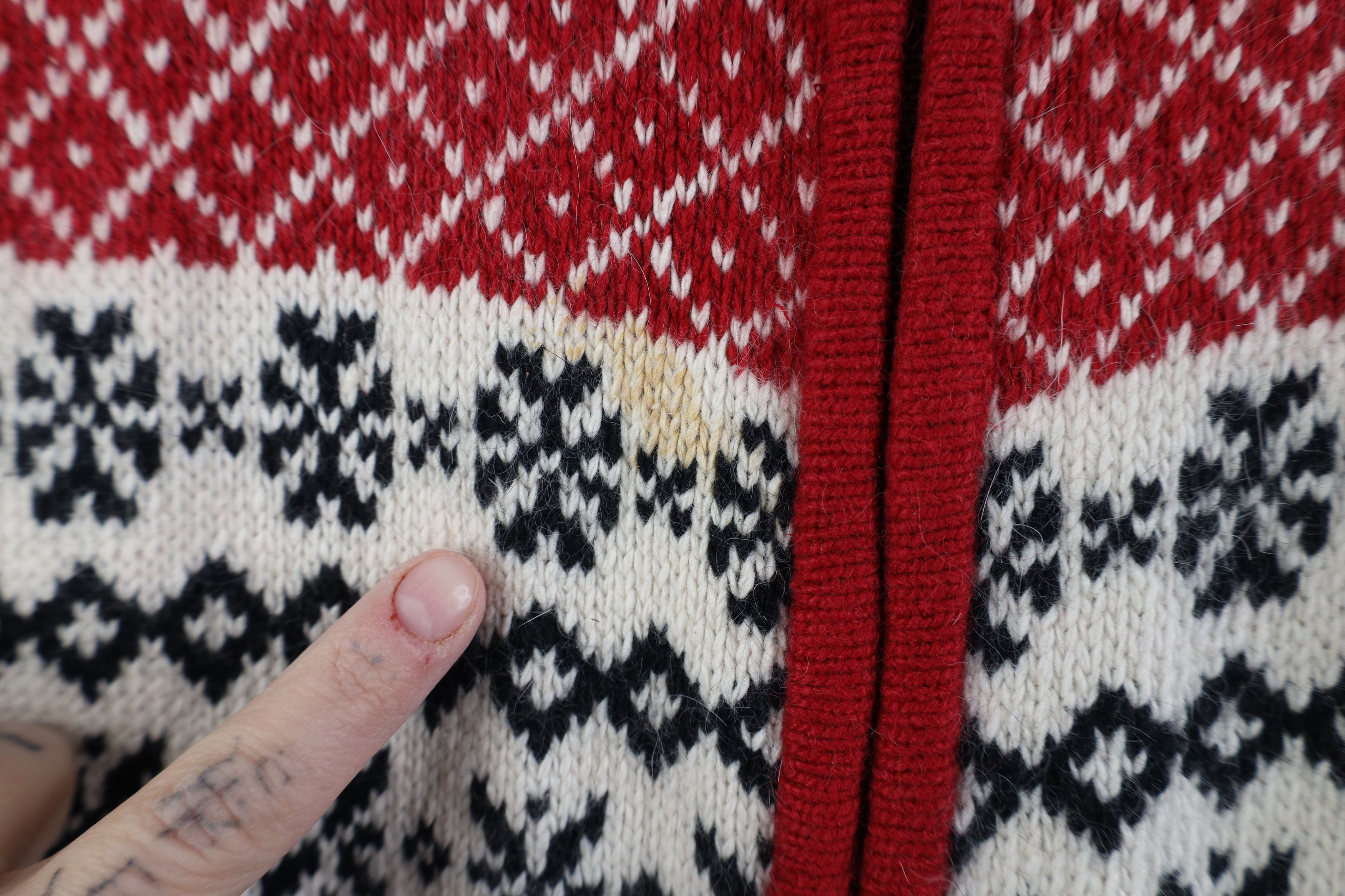 Vintage Vintage 90s Christmas Snowman Fair Isle Cardigan Sweater Size L / US 10 / IT 46 - 4 Thumbnail
