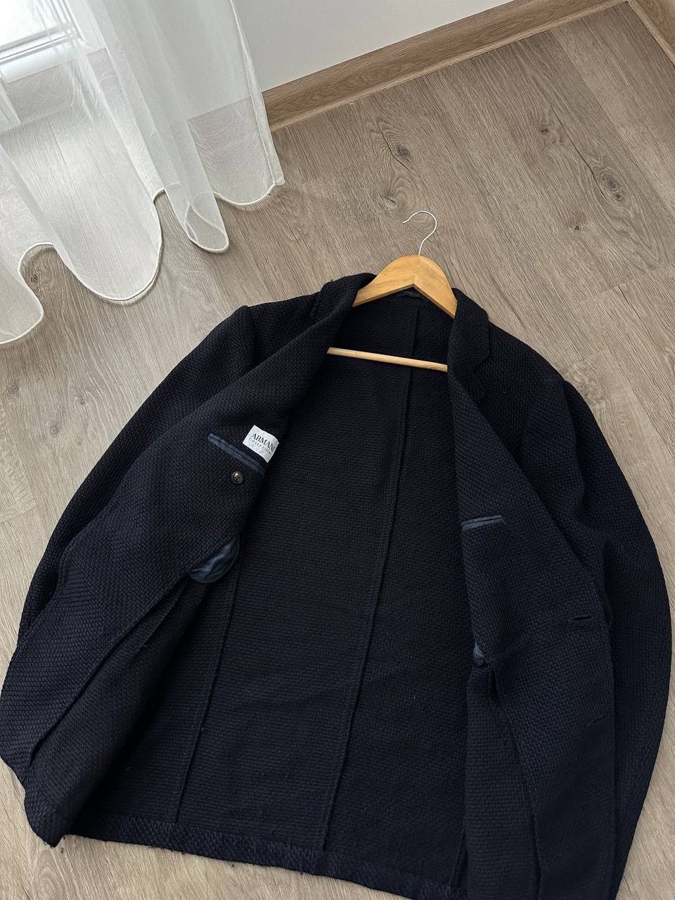 Armani Collezioni × Vintage Vintage Armani Collezioni Blue Jacquard Blazer Jacket Size 52R - 12 Thumbnail