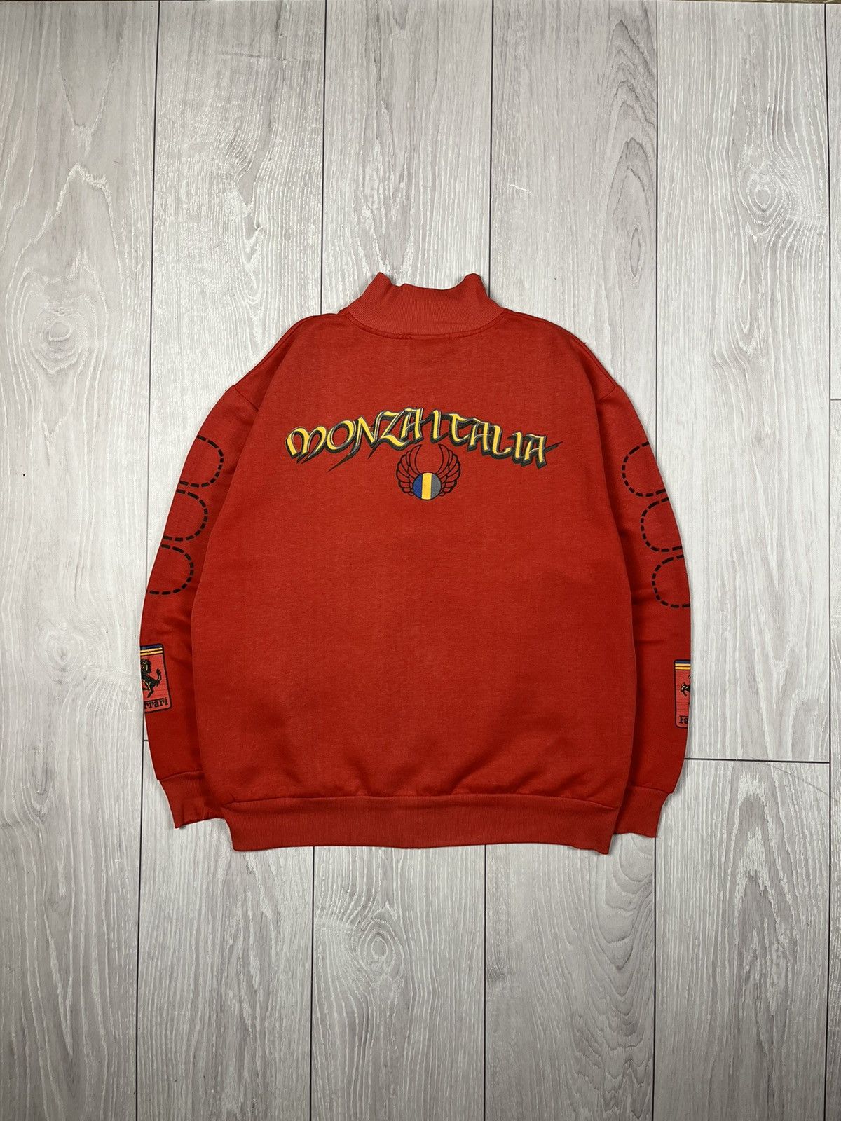 Vintage Vintage 90s Ferrari Racing Team Italia Monza 76 sweatshirt Size US L / EU 52-54 / 3 - 2 Thumbnail