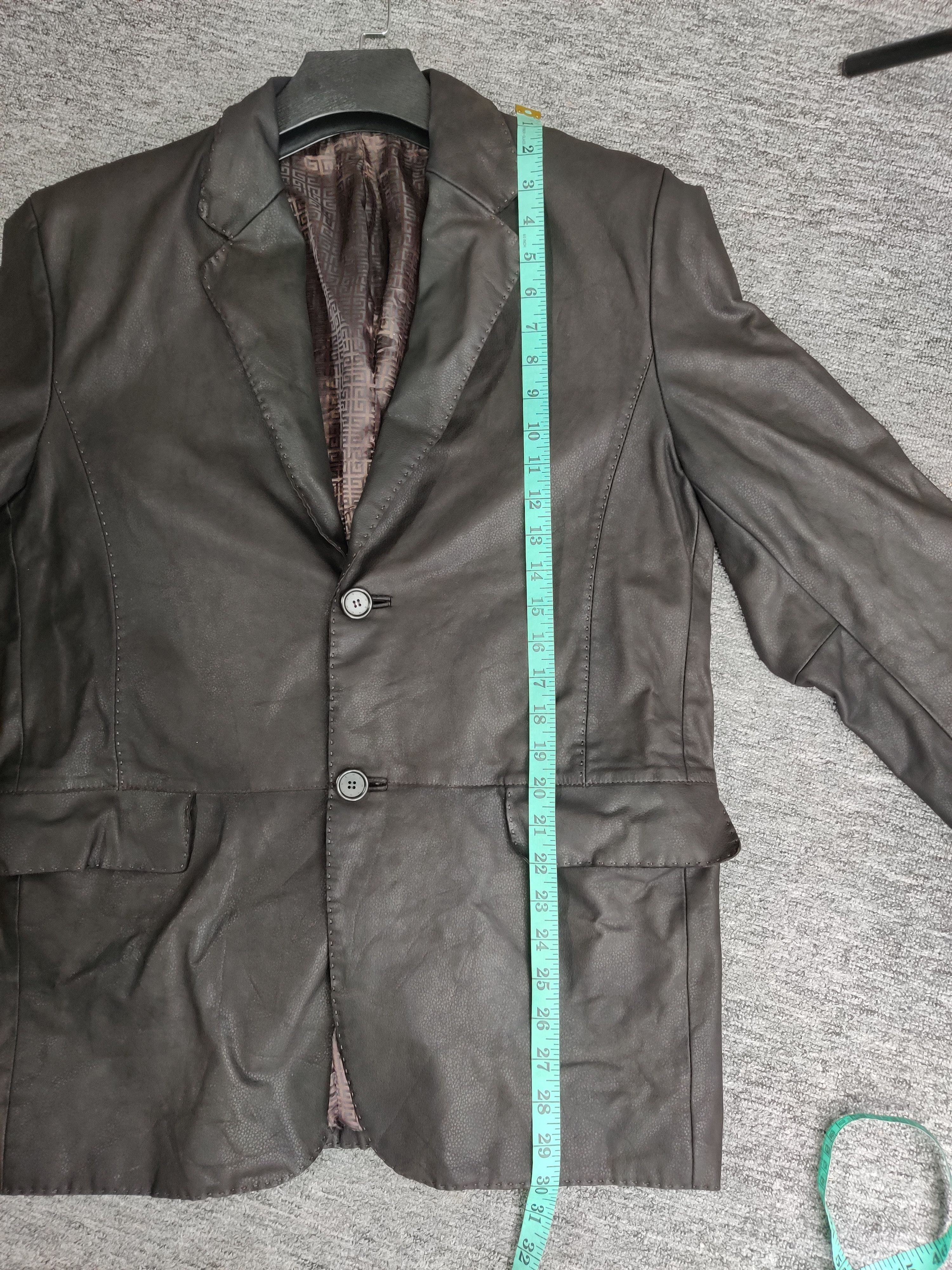 Givenchy Vintage Givenchy Brown Leather Blazer Coat Jacket Size US L / EU 52-54 / 3 - 19 Thumbnail