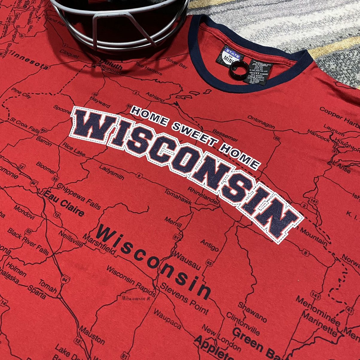 Vintage Wisconsin Road Map AOP Shirt Size US XXL / EU 58 / 5 - 4 Thumbnail