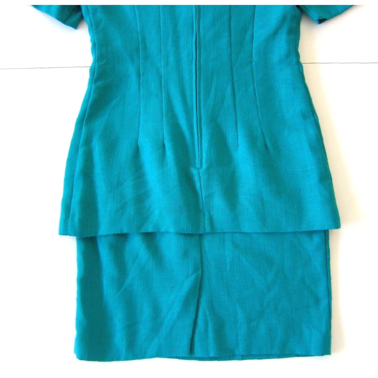 Vintage VINTAGE Petite Sophisticate Turquoise Green Gold Button Suit Jacket Dress Size 2 Size XS / US 0-2 / IT 36-38 - 7 Thumbnail