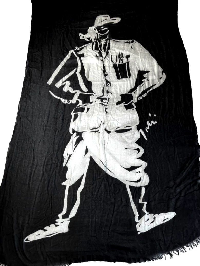 Yohji Yamamoto Yohji Yamamoto Yohji Yamamoto Large Silk Scarf Size ONE SIZE - 1 Thumbnail