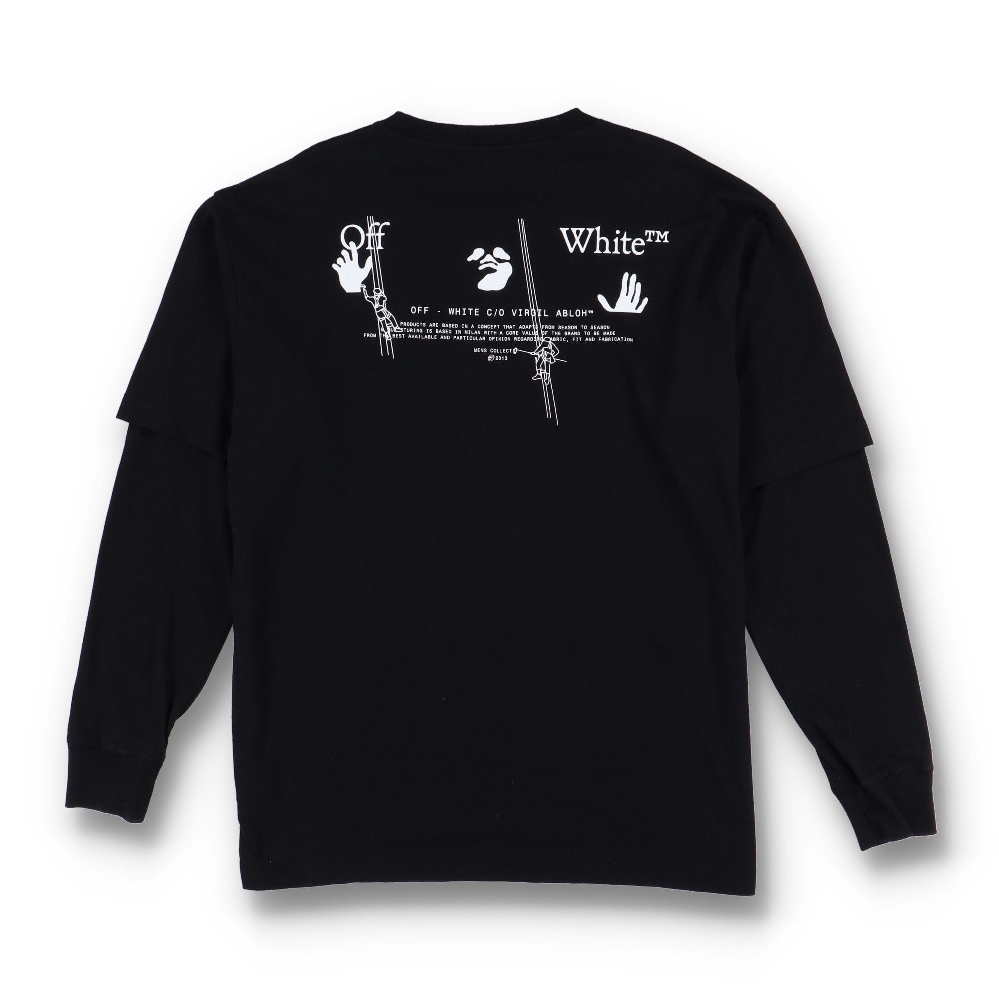 Off-White Black Worker Arrows Logo Double Layer LS T-Shirt Size US L / EU 52-54 / 3 - 1 Thumbnail