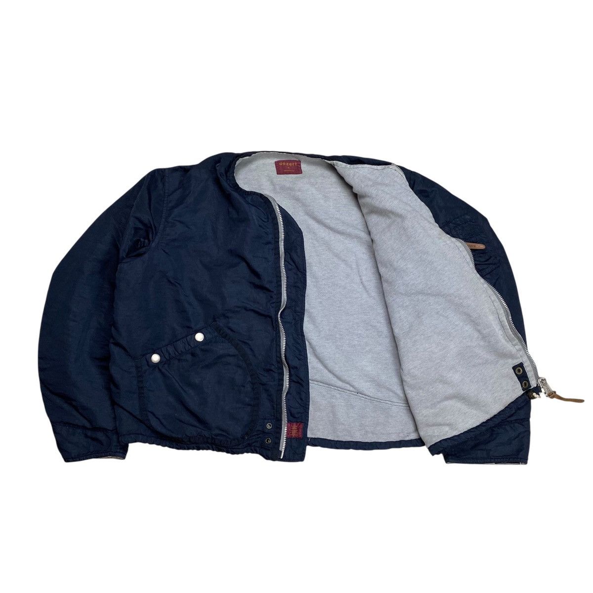 Dezert Rare Vintage Dezert + Collarless Bomber Jacket Boxy Fit Size US L / EU 52-54 / 3 - 3 Thumbnail