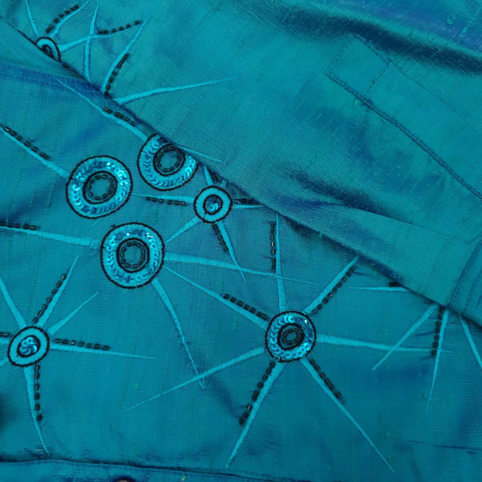 Other Bleu Bayou Silk Shirt L Starburst Sequin Cyber Y2K Whimsy Size L / US 10 / IT 46 - 15 Thumbnail