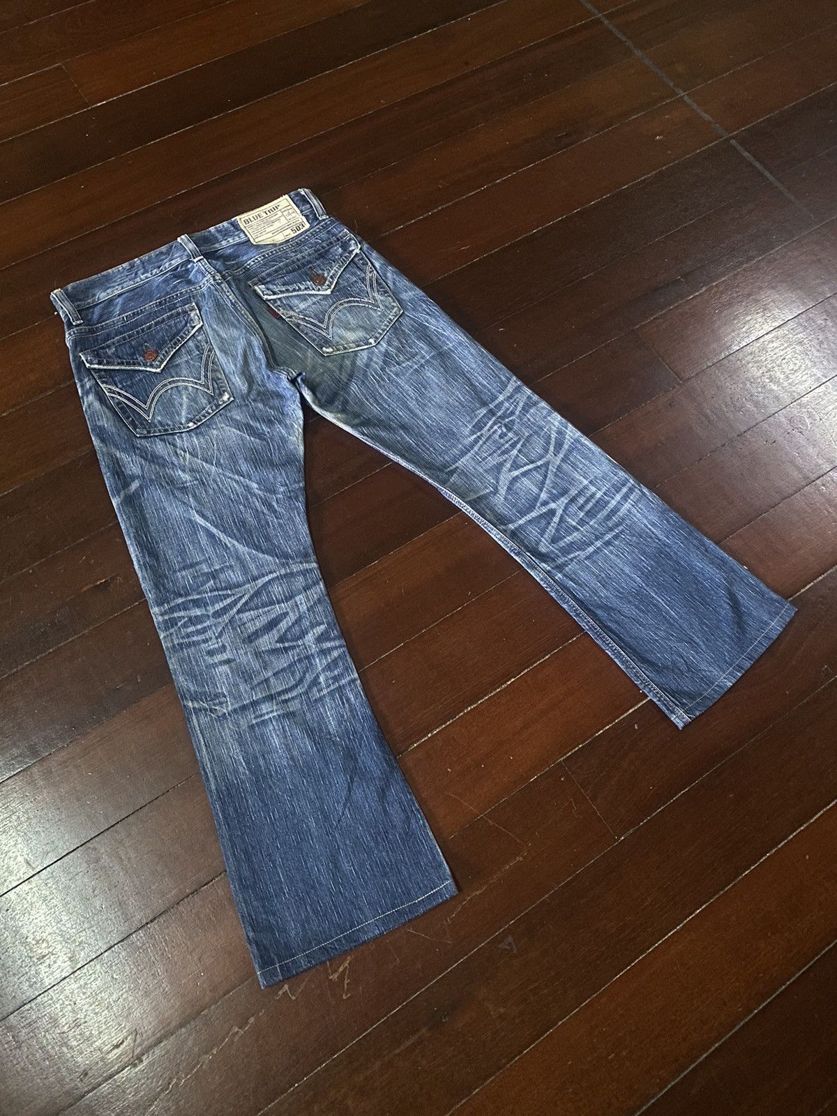 If Six Was Nine EDWIN 503 BLUE TRIP FLARE BOOTCUT DENIM Size US 36 / EU 52 - 15 Thumbnail