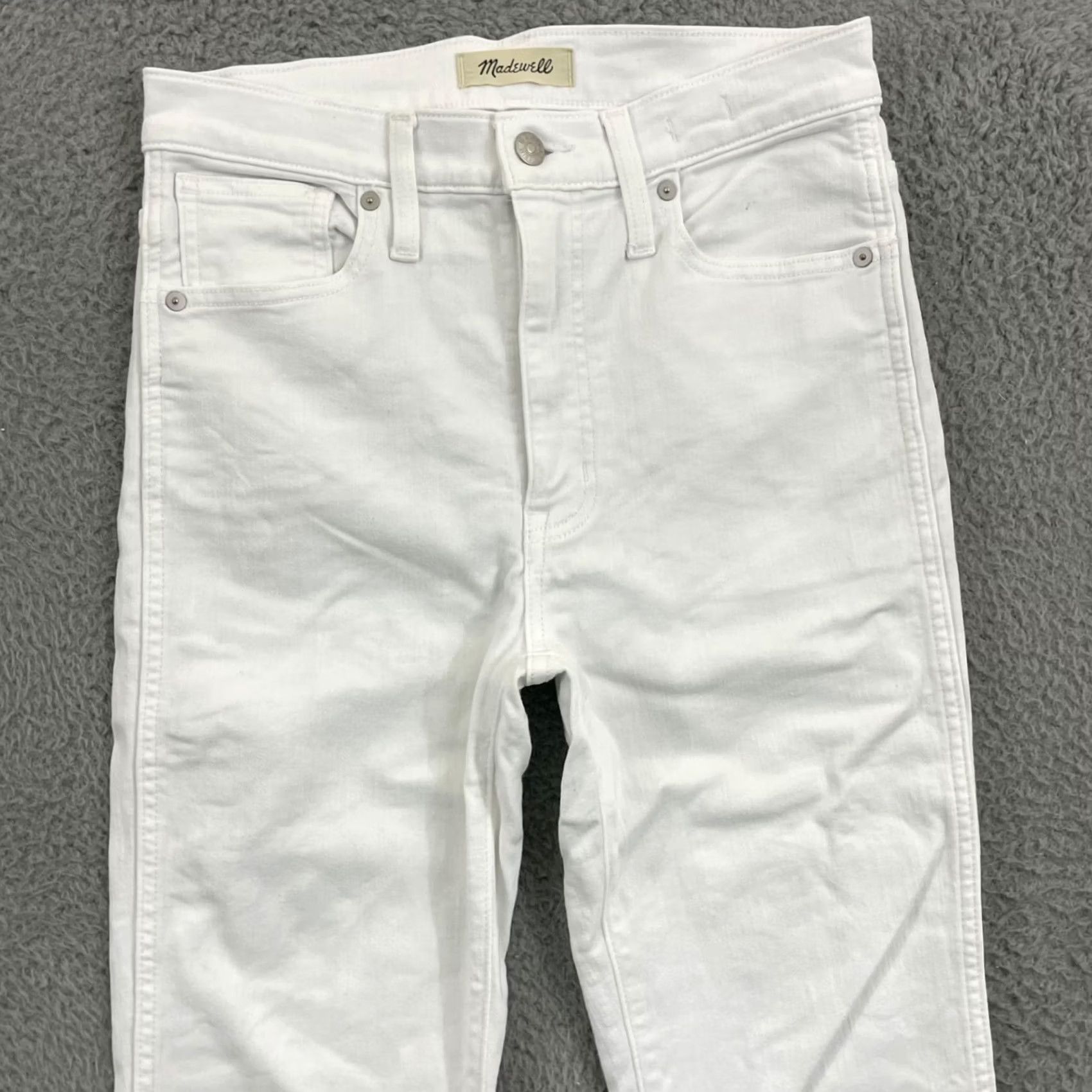 Madewell Madewell Jeans Women's 28x26 Stovepipe White High Waisted Stretch 5-Pocket Denim Size 27" / US 4 / IT 40 - 3 Thumbnail