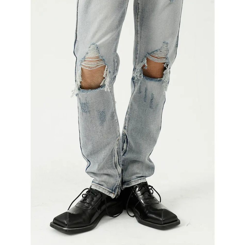 Japanese Brand Retro loose high street ripped jeans Size US 32 / EU 48 - 4 Thumbnail
