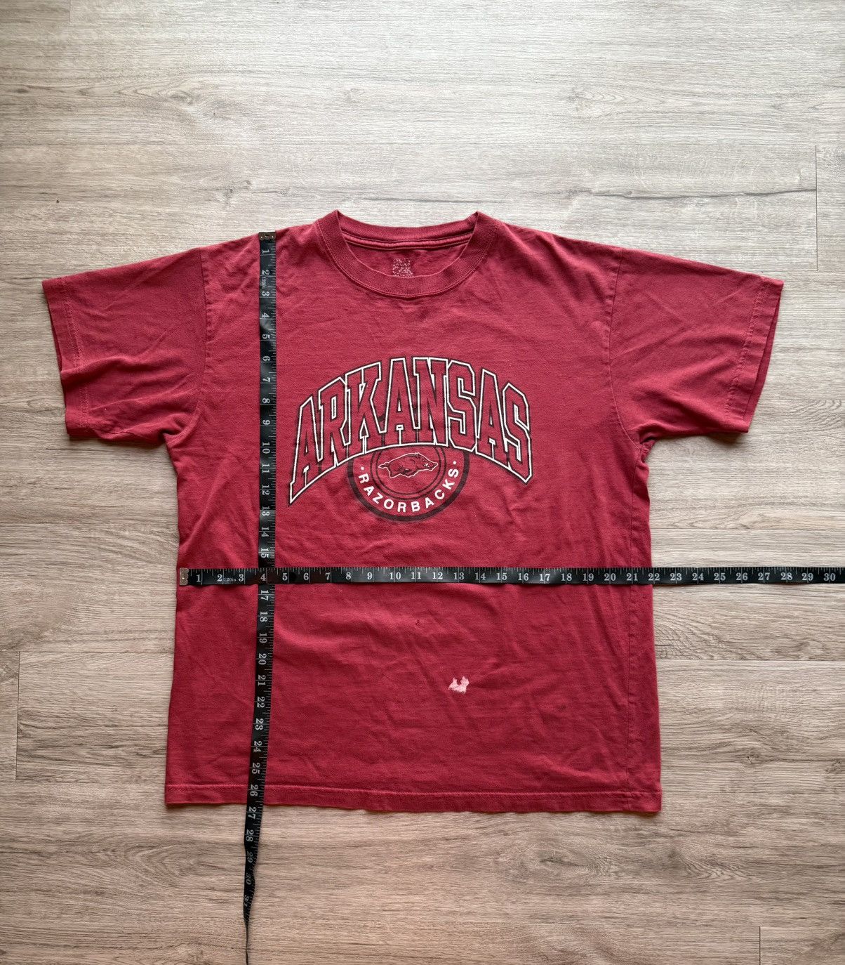 Vintage Vintage College T Shirt, Arkansas Razorback w Paint Splatter Size US L / EU 52-54 / 3 - 3 Thumbnail