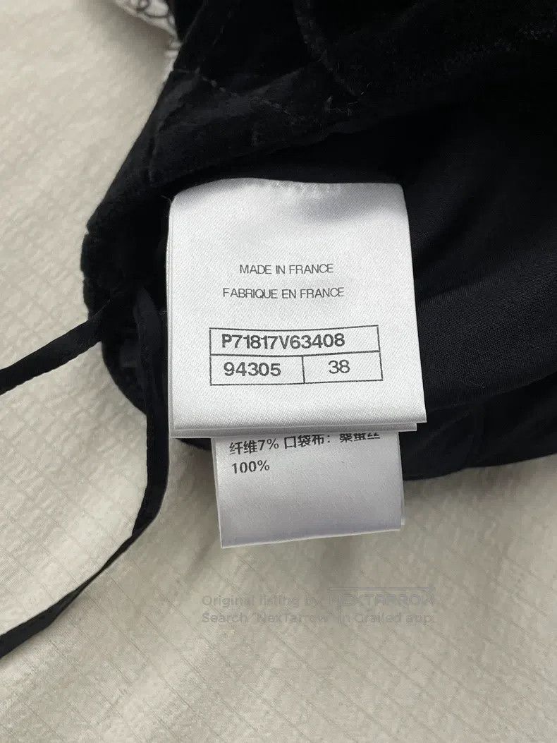 Chanel Chanel 22c black velvet stitching white silk full logo ski Size 25" / US 0 / IT 36 - 6 Thumbnail