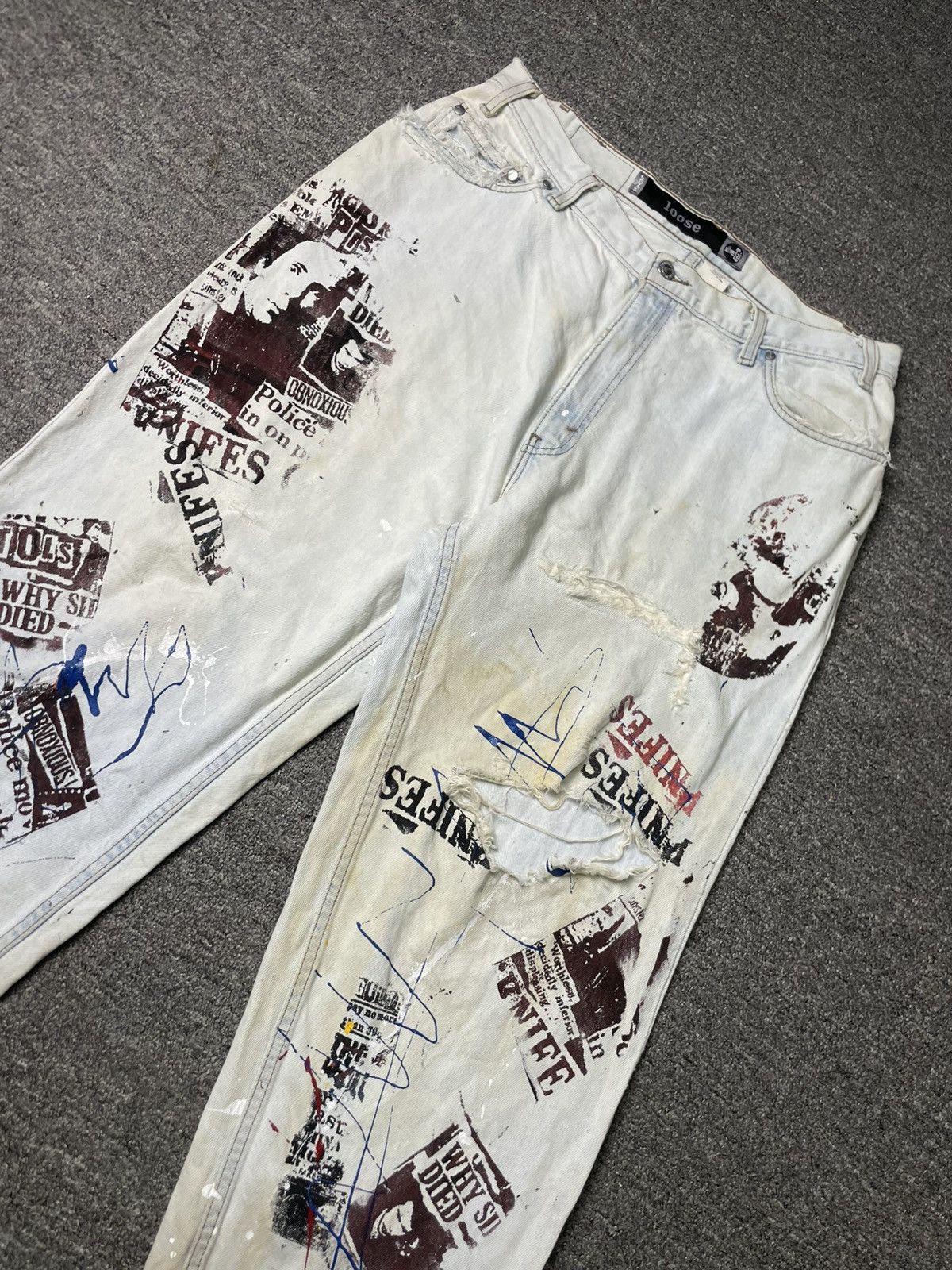 Levi's Vintage Levis Custom Print Denim Jeans (74) Size US 35 - 4 Thumbnail
