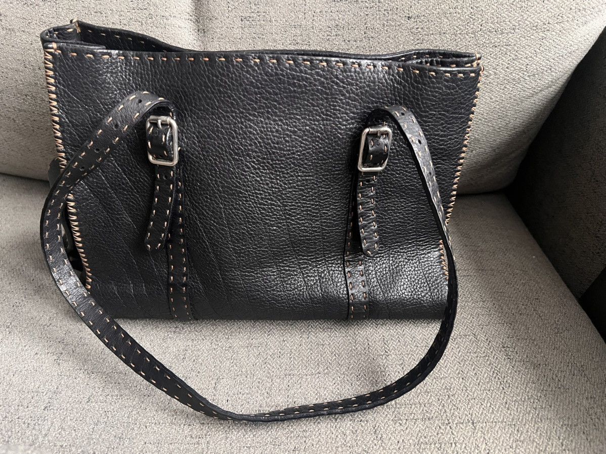 Fendi Fendi Selleria Black Leather Shoulder Bag Size ONE SIZE - 5 Thumbnail