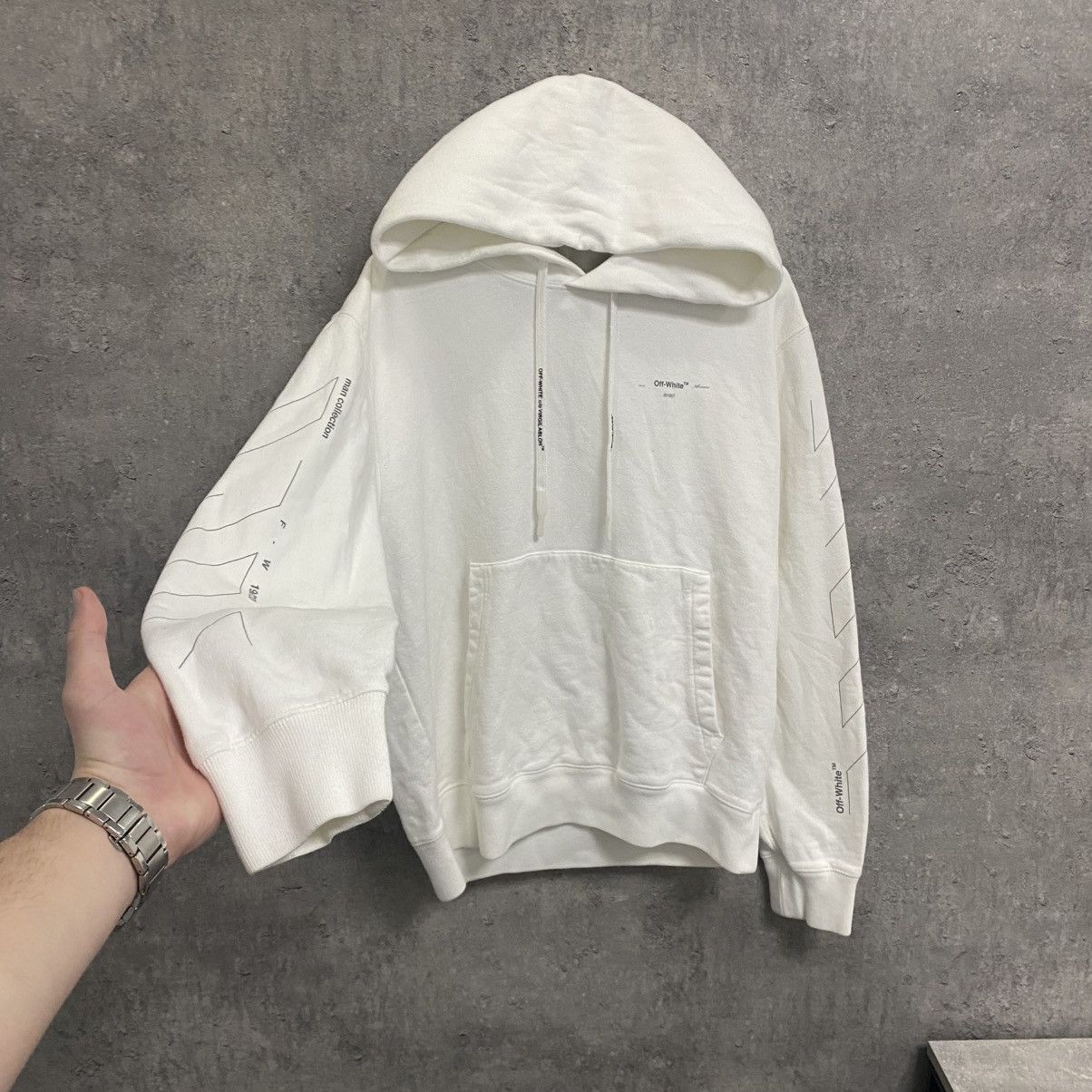 Off-White Off White Unfinished Arrows Hoodie Big Logo Size L Size US L / EU 52-54 / 3 - 3 Thumbnail