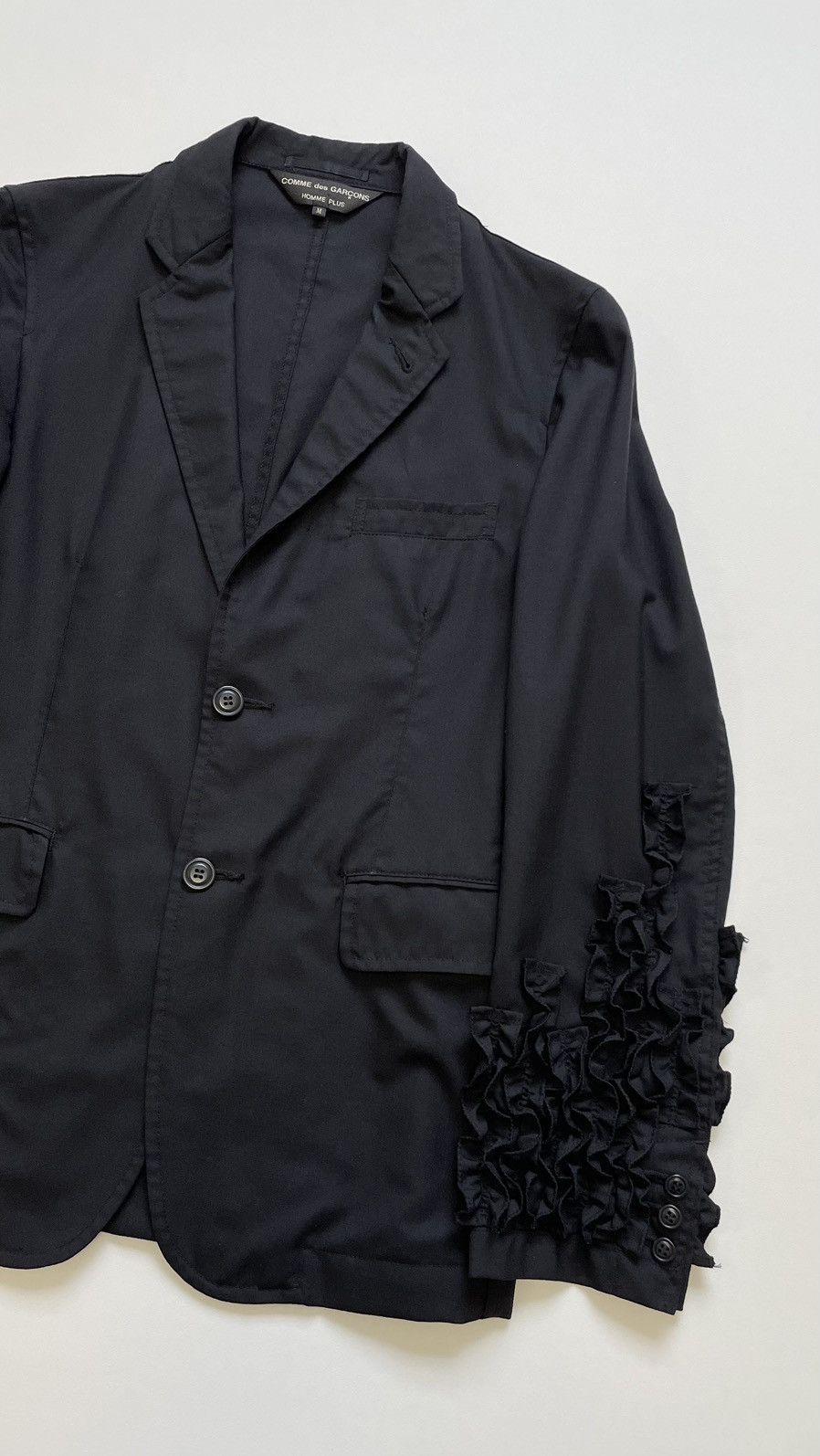 Comme des Garcons S/S 12 ‘Frilled Sleeve’ Black Wool Blazer Size 38R - 5 Thumbnail