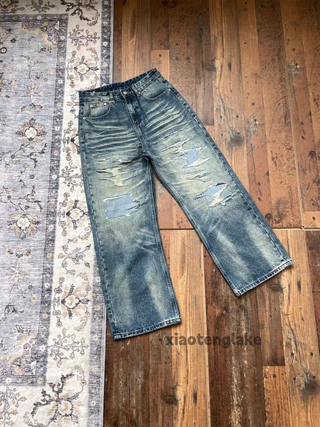 Jean Ltx vintage washed faded ripped damaged hiphop jeans Size US 34 / EU 50 - 6 Thumbnail