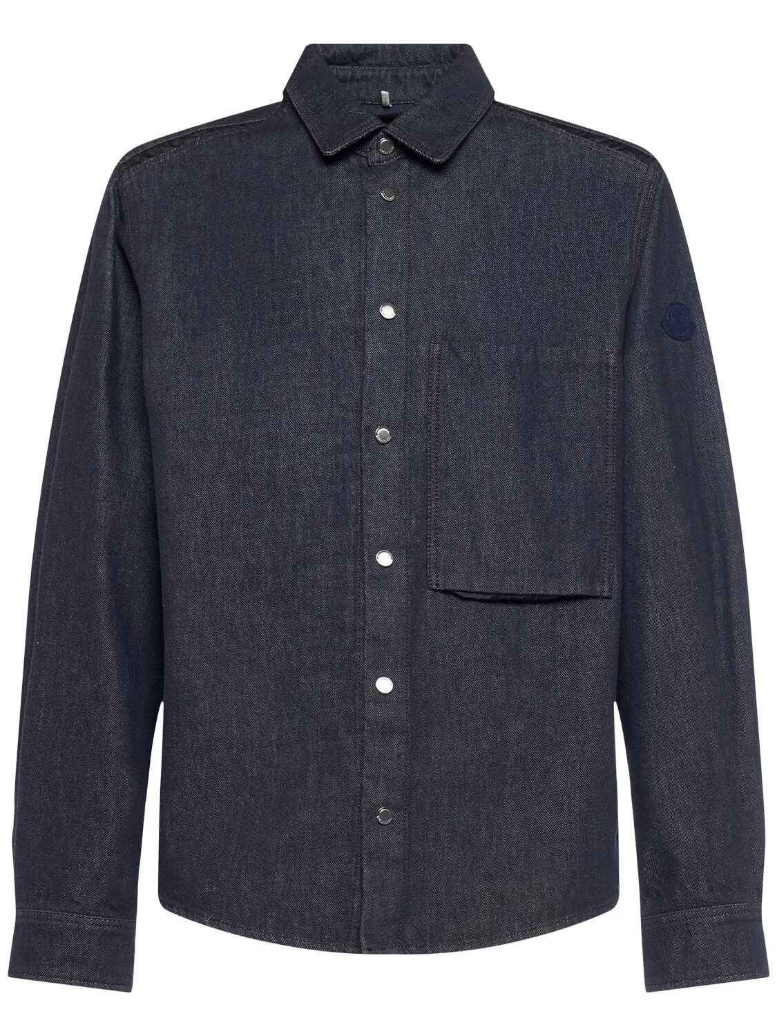 MONCLER Men's Blue Denim Shirt New