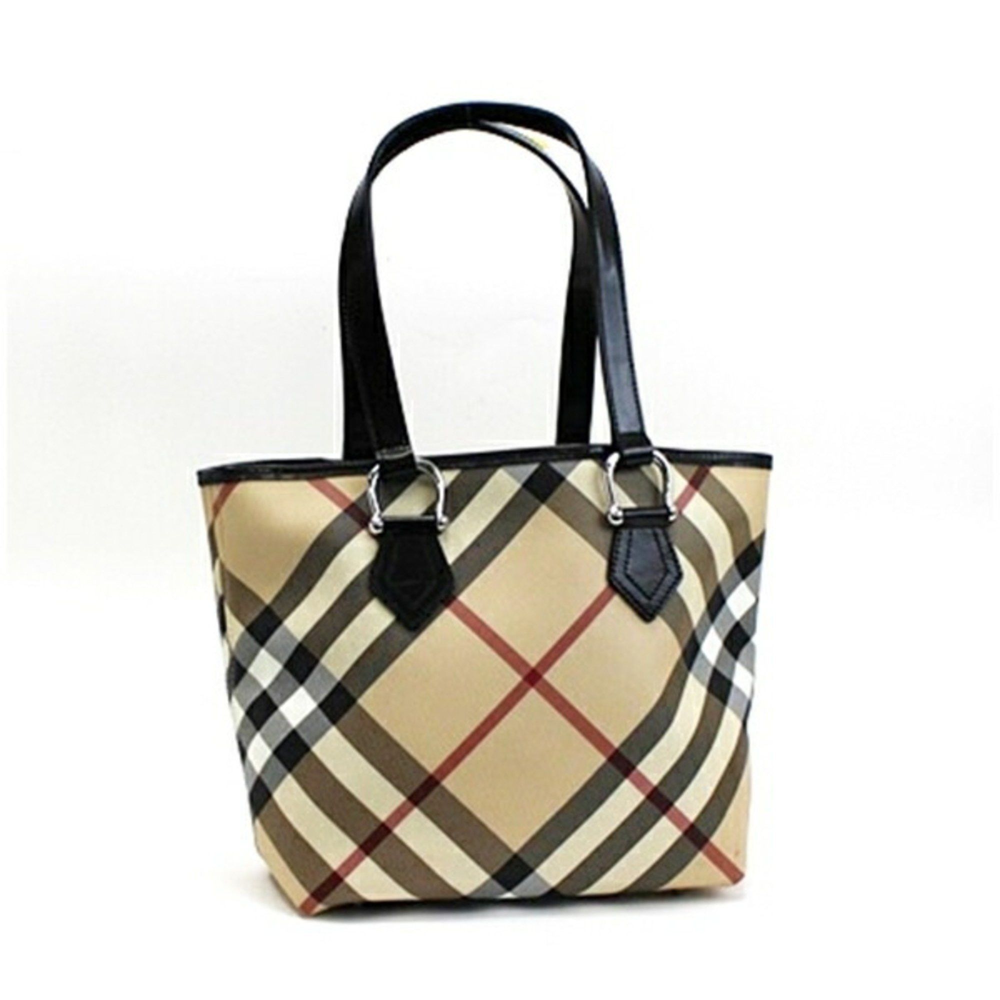 image of Burberry Tote Bag Shoulder Pvc Check Pattern Beige Burberry Ladies, Women's