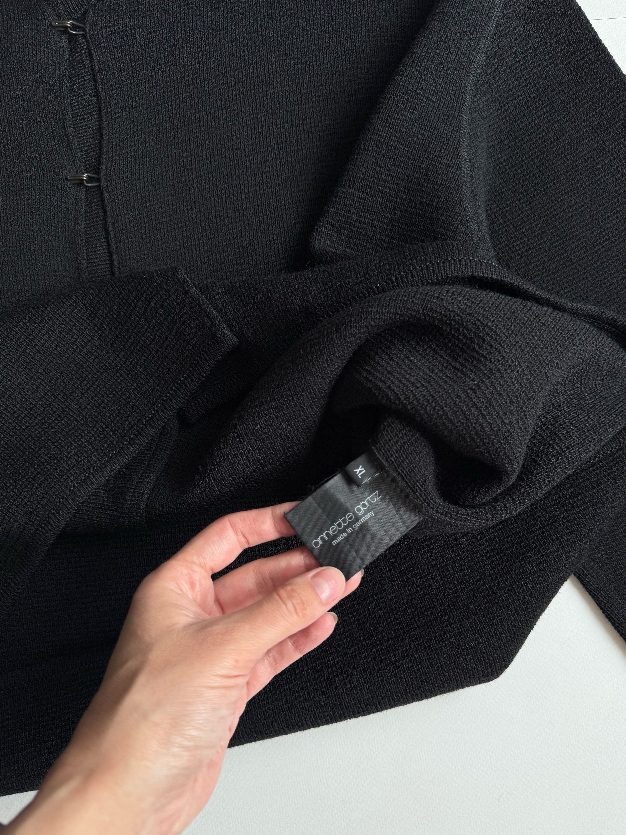 Annette Gortz Annette Gortz Bul Black Merino Wool Knit Cardigan Javcket Size XL / US 12-14 / IT 48-50 - 4 Thumbnail