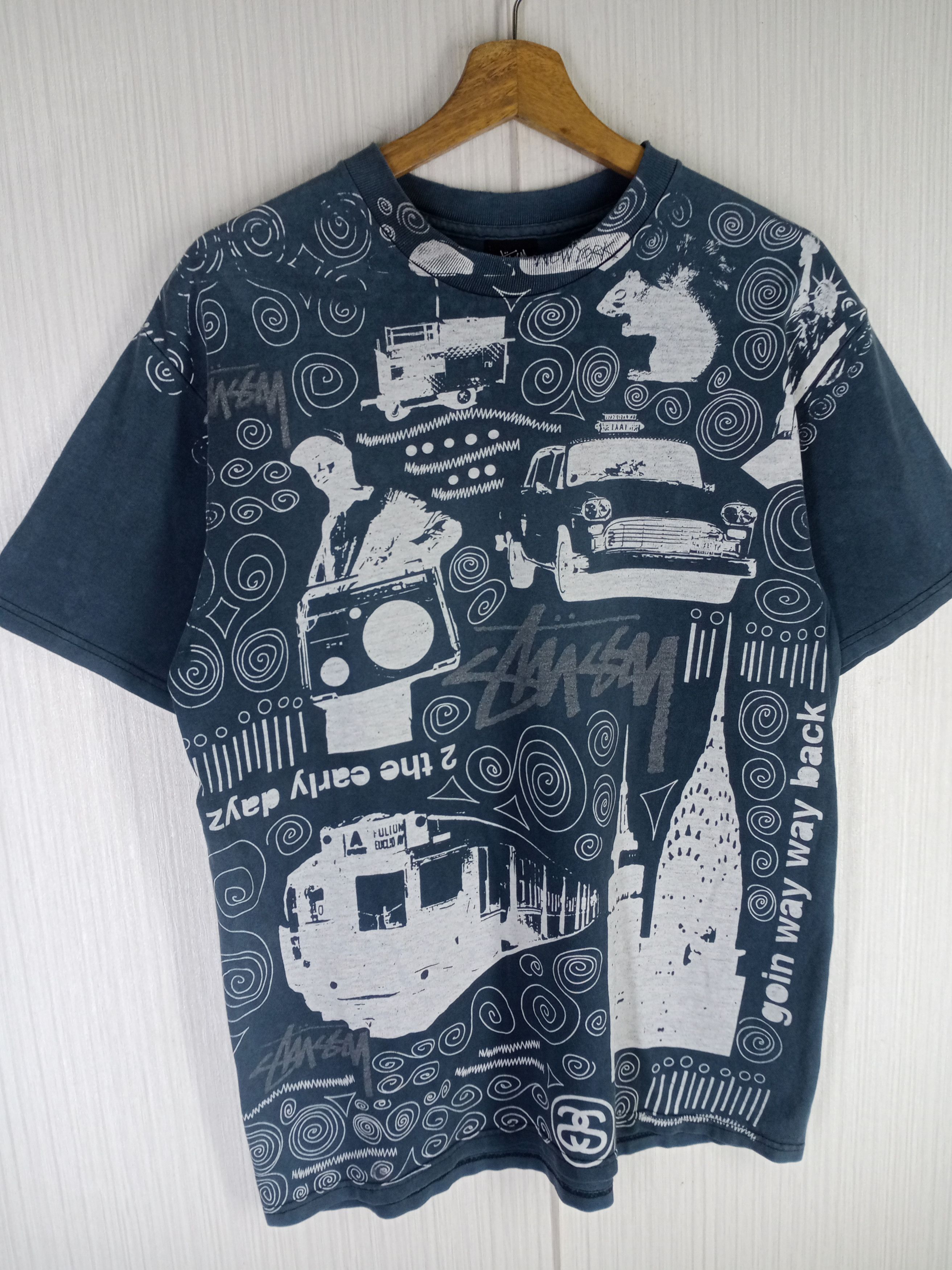 Stussy Crazy Rare Vintage Stussy Full Print New York Tshirt Size US M / EU 48-50 / 2 - 6 Thumbnail