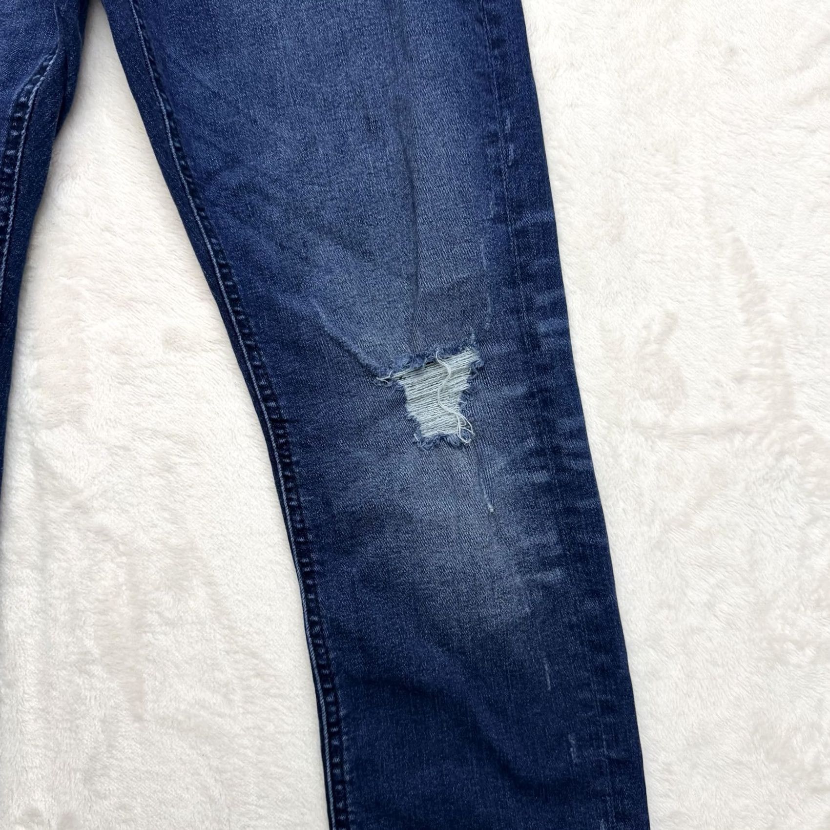 Vintage Departwest Jeans Slim 30x32 Blue Trouper Distressed Stretch Denim Dark Wash Mens Jeans 30 Regular 32Inseam Size US 30 / EU 46 - 5 Thumbnail