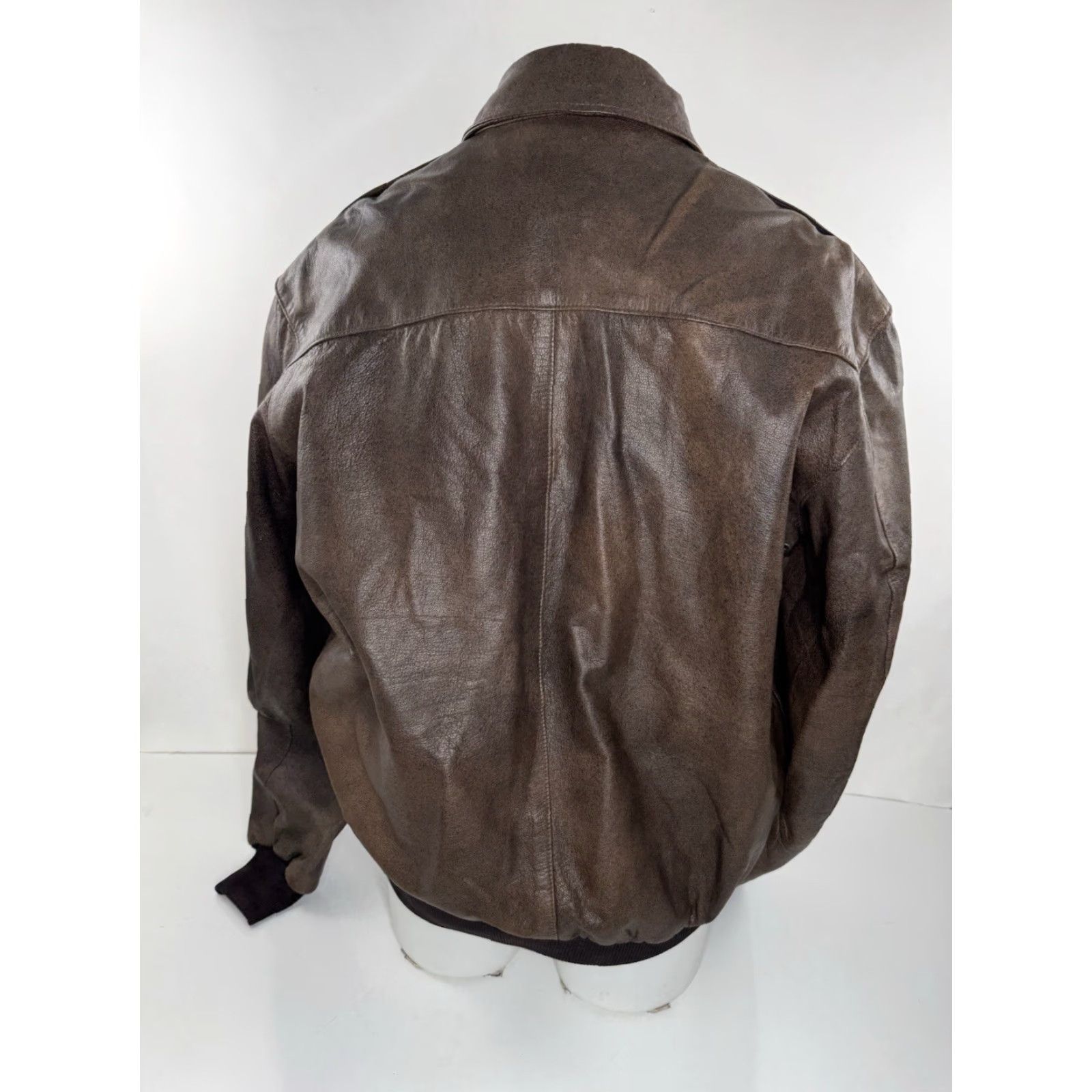 Vintage LL BEAN Leather Mens 44 Long Bomber Pilot Jacket Royal Brown Zippered Jacket Mens Size US S / EU 44-46 / 1 - 4 Thumbnail