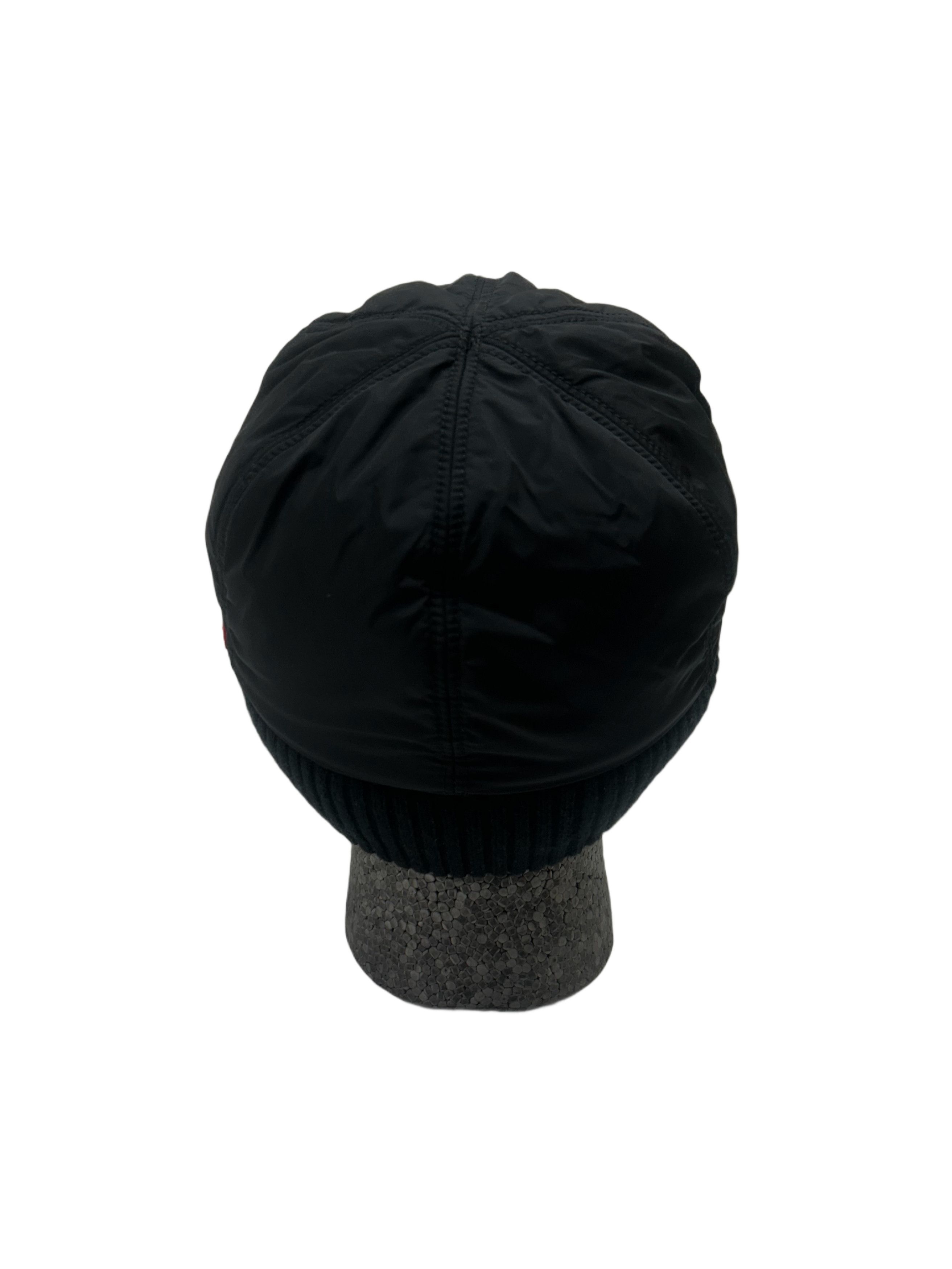 Prada Prada Linea Rossa Black Fleece Lined Nylon Winter Cap Size 32 - 4 Thumbnail